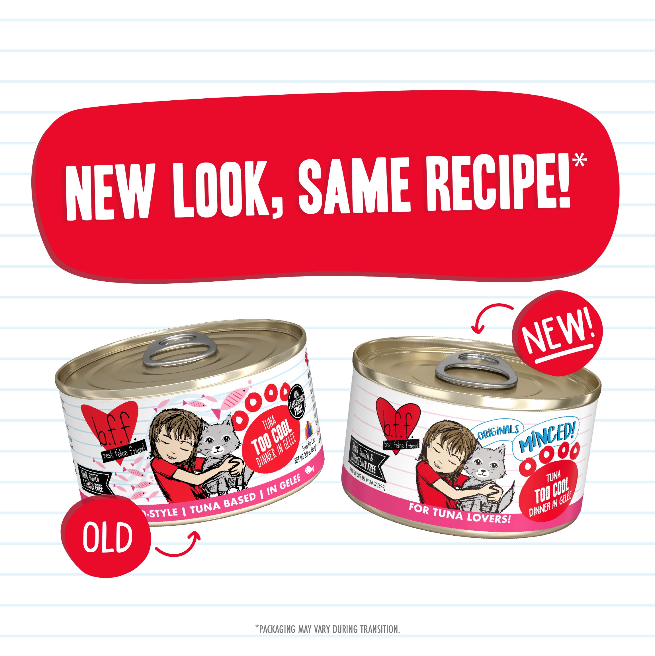 Weruva Best Feline Friend (B.F.F.) Tuna Too Cool with Red Meat Tuna in Gelee Cat Food, 3oz Can (Pack of 24)