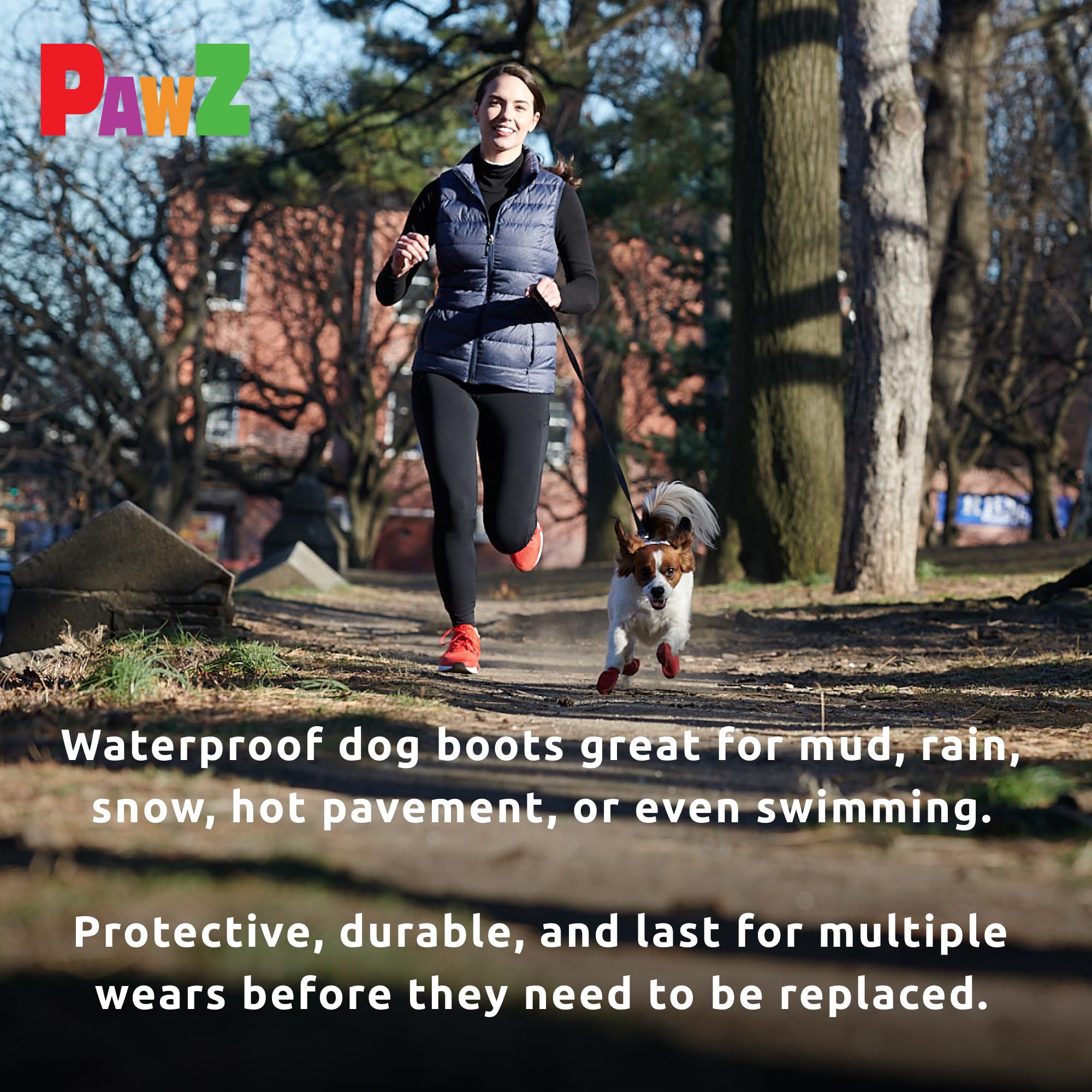 PawZ Rubber Dog Boots for Paws up to 2 1/2'', 24 Total (2 Packs of 12) - All-Weather Dog Booties for Hot Pavement, Snow, Mud, an