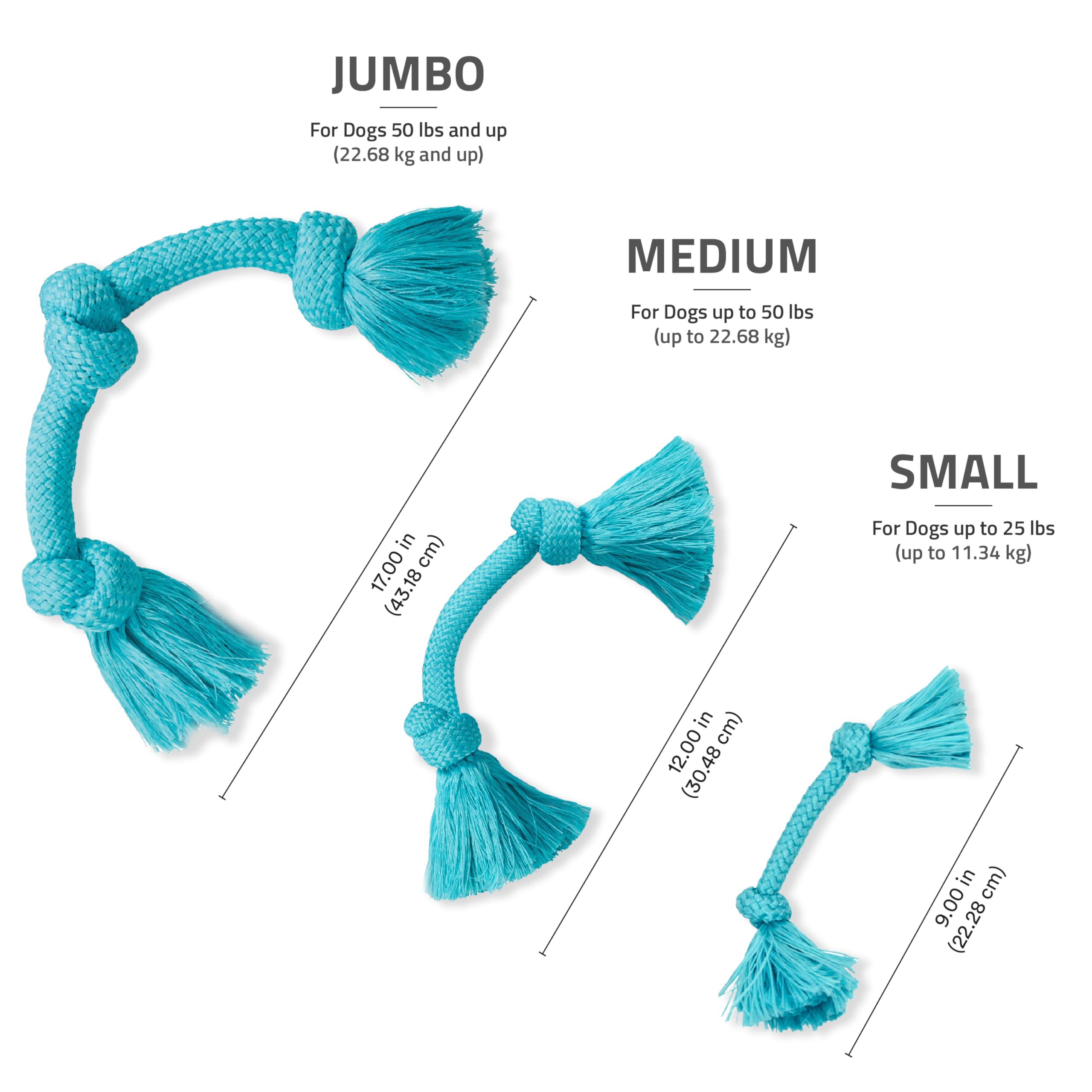 Playology Dog Toys | Dri-Tech Rope Toy Tug of War Rope for Aggressive Chewers | Medium Peanut Butter Scented Toy - Easy to Clean