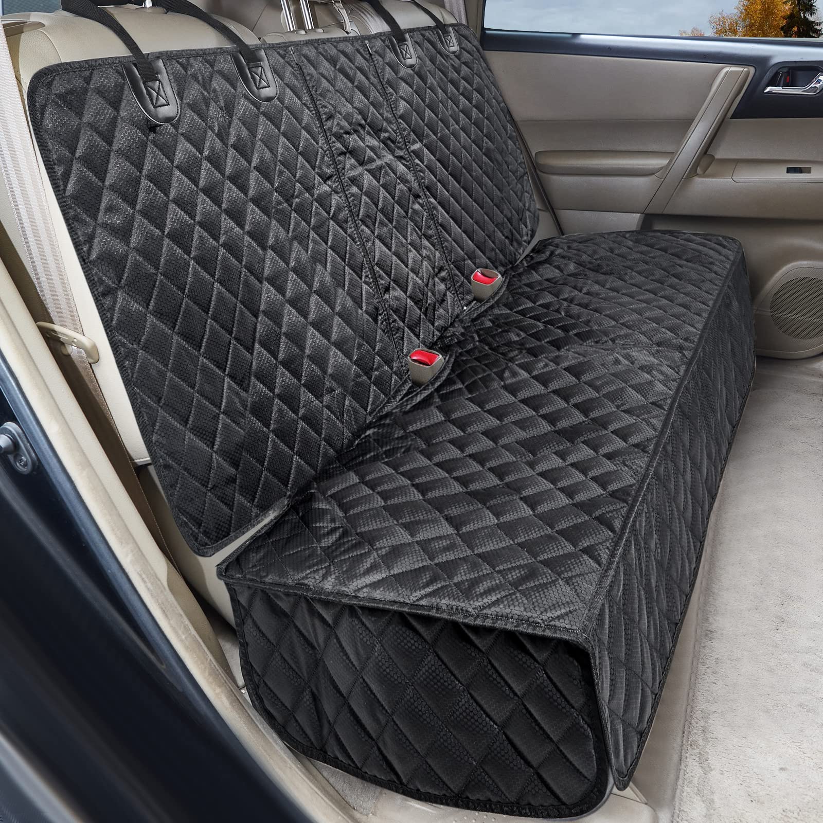 ANOSOSPEcIAL Dog car Seat cover for Back Seat cover for Kids ISOFIX car Seat Protector for Dogs Nonslip Water Proof Durable Univ
