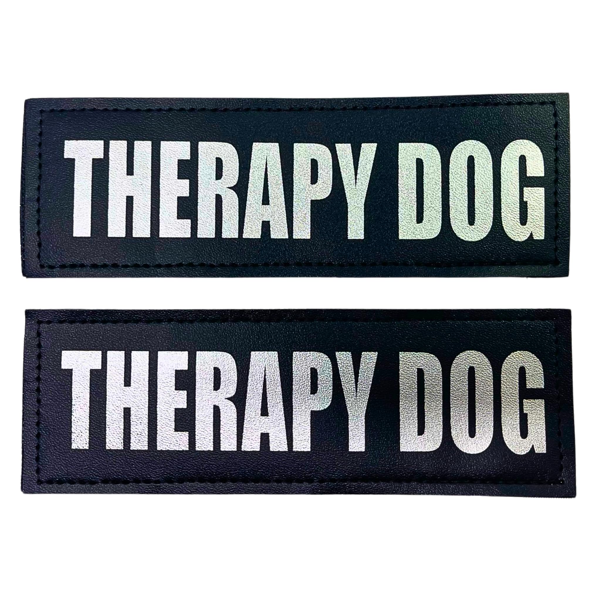 Albcorp Reflective Therapy Dog Patches With Hook Backing For Service Animal Vests/Harnesses Large (6 X 2) Inch