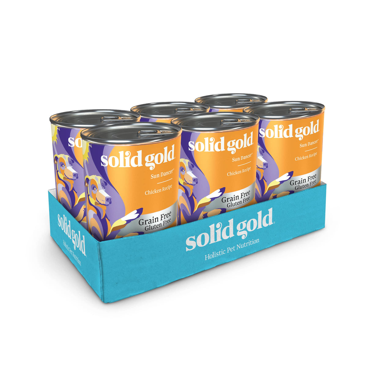 Solid Gold Canned Dog Food For Adult & Senior Dogs - Grain Free Wet Dog Food With Real Chicken - Sun Dancer High Calorie Wet Dog