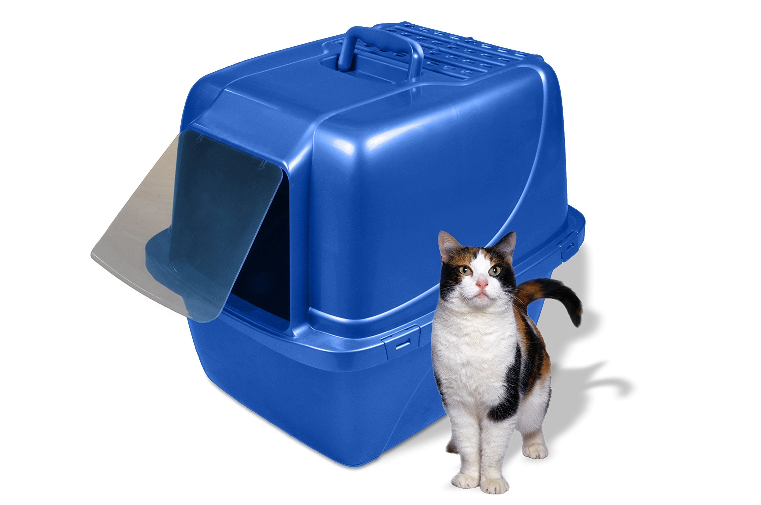 Van Ness Pets Odor Control Extra Large, Giant Enclosed Cat Pan With Odor Door, Hooded, Blue, Cp7