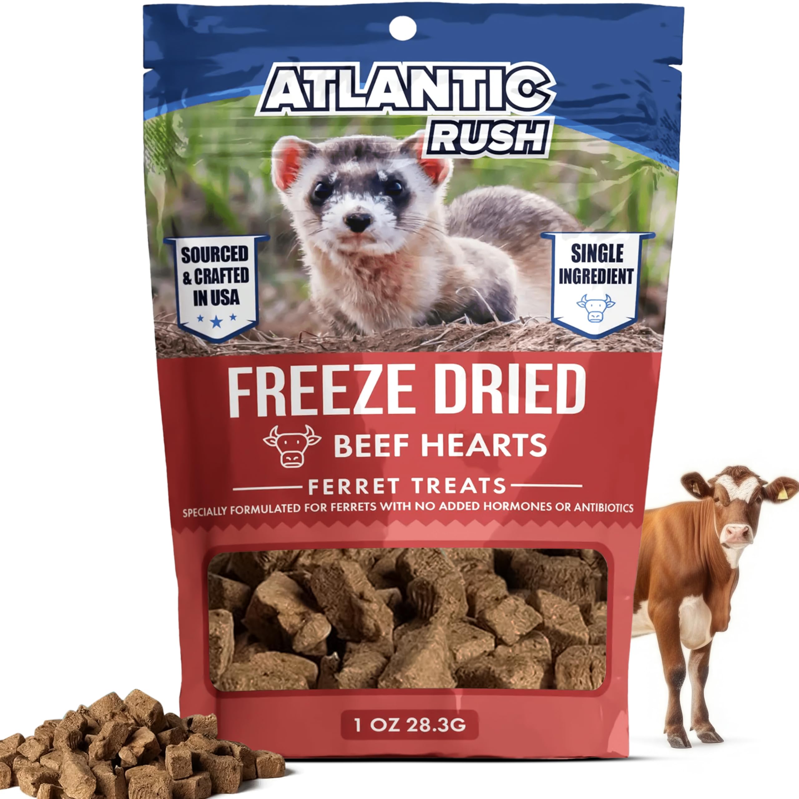 Freeze Dried Small Pet Treats - Resealable Bag of Treats for Ferrets - Ferret Snacks - Single Ingredient Ferret Food With No Pre