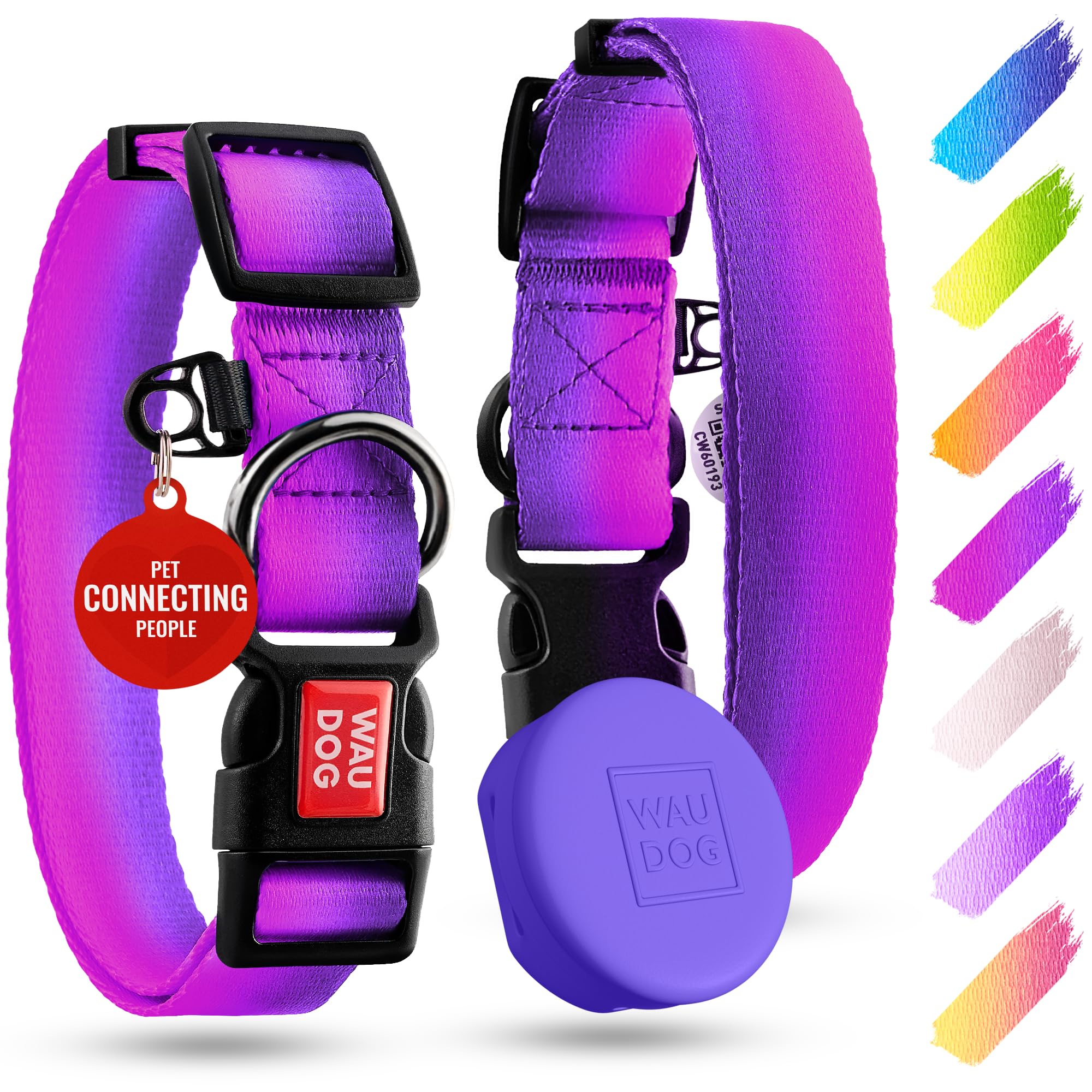 Airtag Dog Collar Nylon Dog Collar With Airtag Holder - Adjustable For Large Dogs, Small & Medium Dogs - Breakaway Puppy Collars