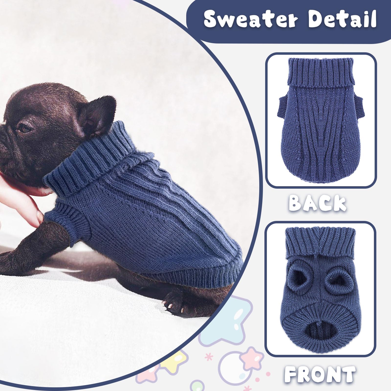 Dog Clothes For Puppy Winter Fall Sweaters - Small Dog Boys Warm Sweater - Teacup Yorkie (X-Small)