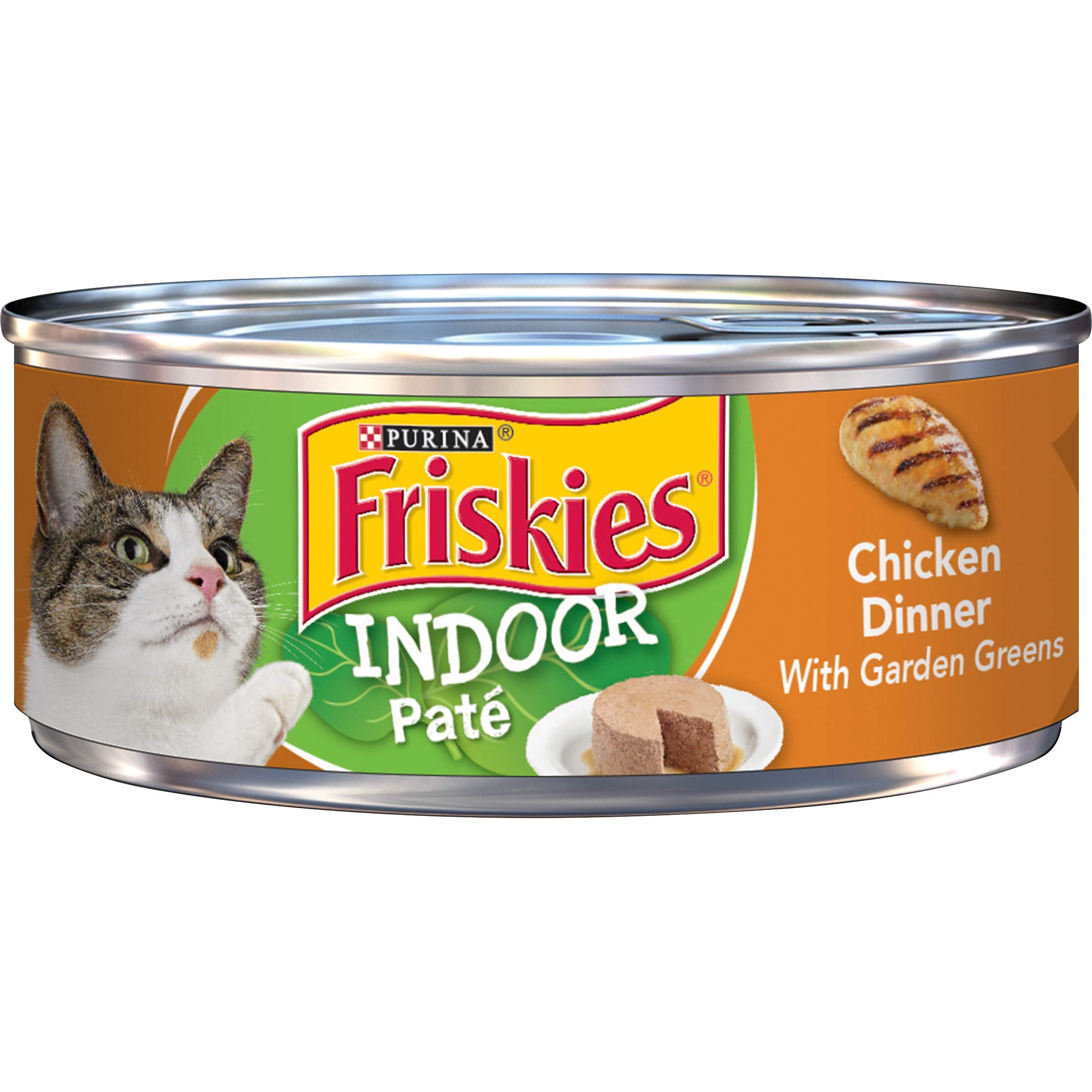 Purina Friskies Indoor Pate Wet Cat Food, Indoor Chicken Dinner With Garden Greens - (Pack of 24) 5.5 oz. Cans