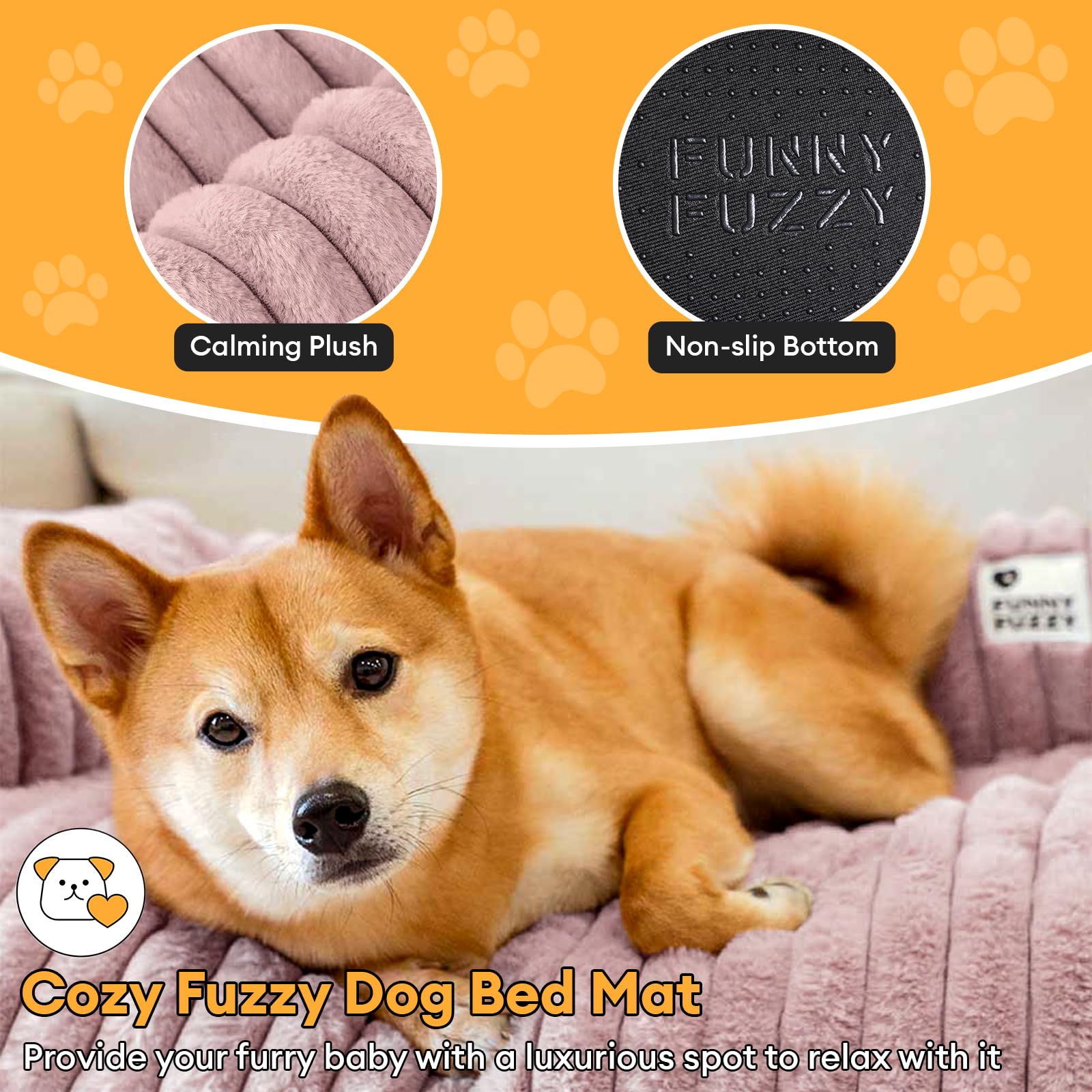 Funny Fuzzy Pet Couch Cover For Sofa, Calming Dog Bed For Couch, Fluffy Plush Cat Bed Mat For Furniture Protector For Small Dogs