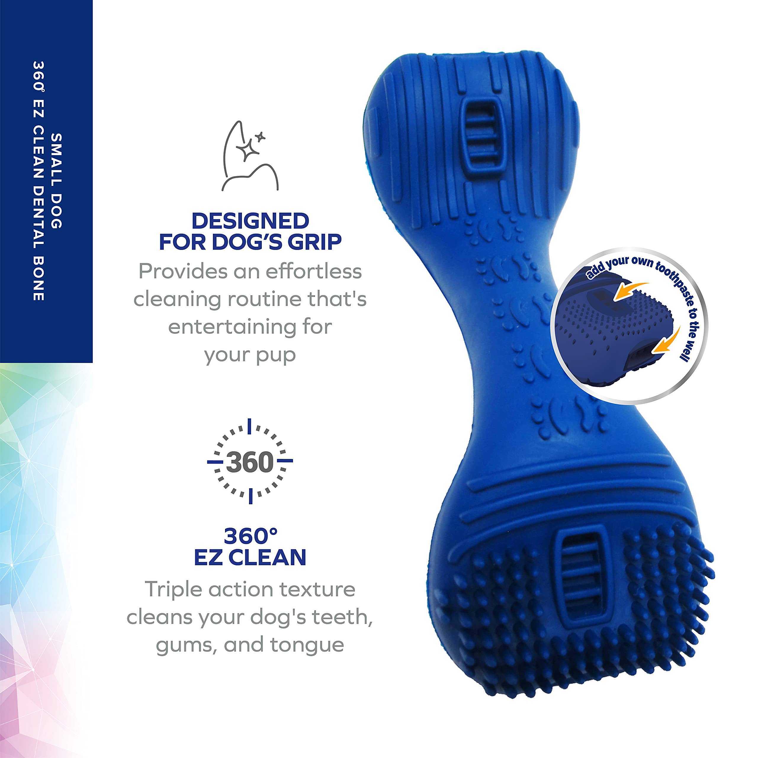 Arm & Hammer Fresh Spectrum 360 Degree Ez Clean Dog Dental Bone Chew Toy, Small | Dog Dental Toy For Small Dogs To Clean Teeth A