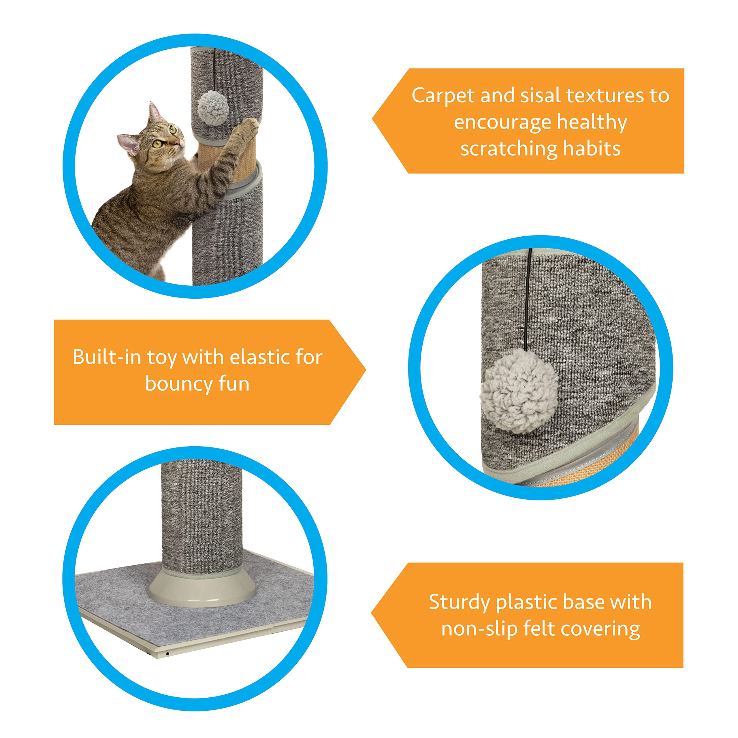 Kitty City Sisal Post Scratcher, Tremendous Twist Post