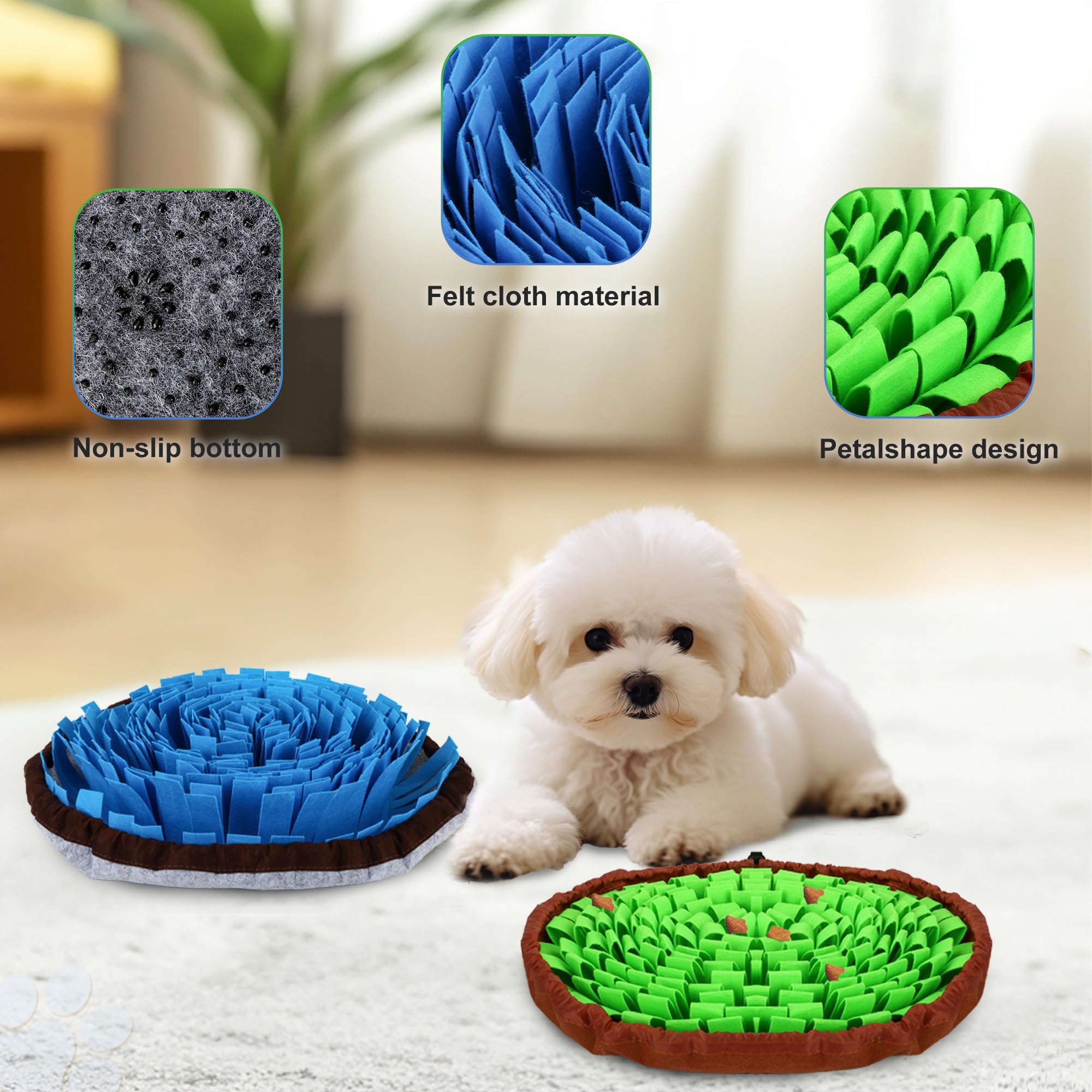 Didibirdi 2 Pce Snuffle Mat For Dogs, Adjustable Size Encourages Natural Foraging Skills For Cat And Rabbit Or Other Pet