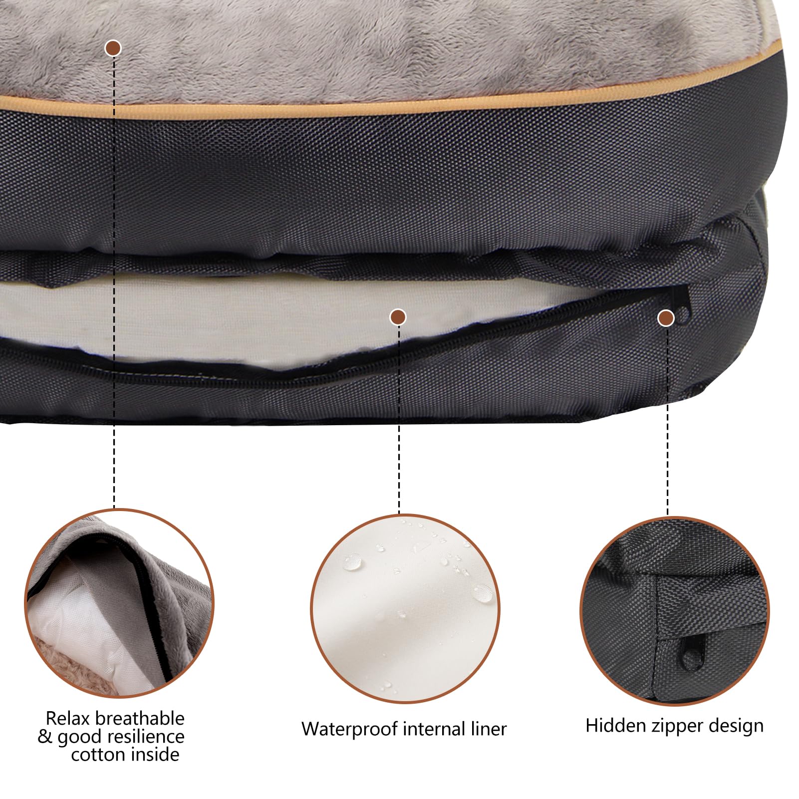 Joyelf Medium Memory Foam Dog Bed Orthopedic Dog Bed & Sofa With Removable Washable Cover And Squeaker Toy As Gift