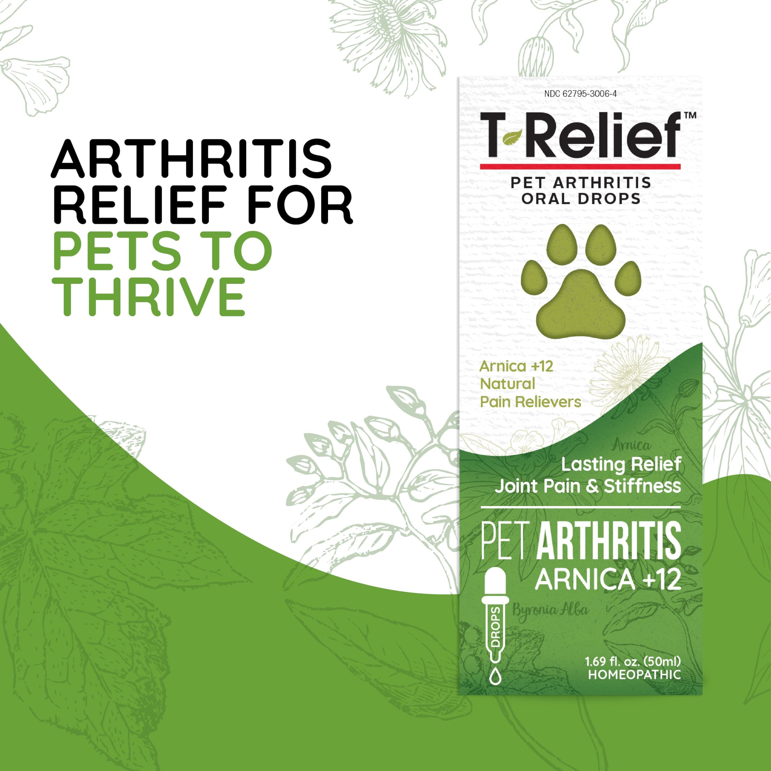 MediNatura T-Relief Pet Arthritis Pain Relief Arnica +12 Powerful Natural Medicines Help Reduce Hip & Joint Pain, Soreness & Sti