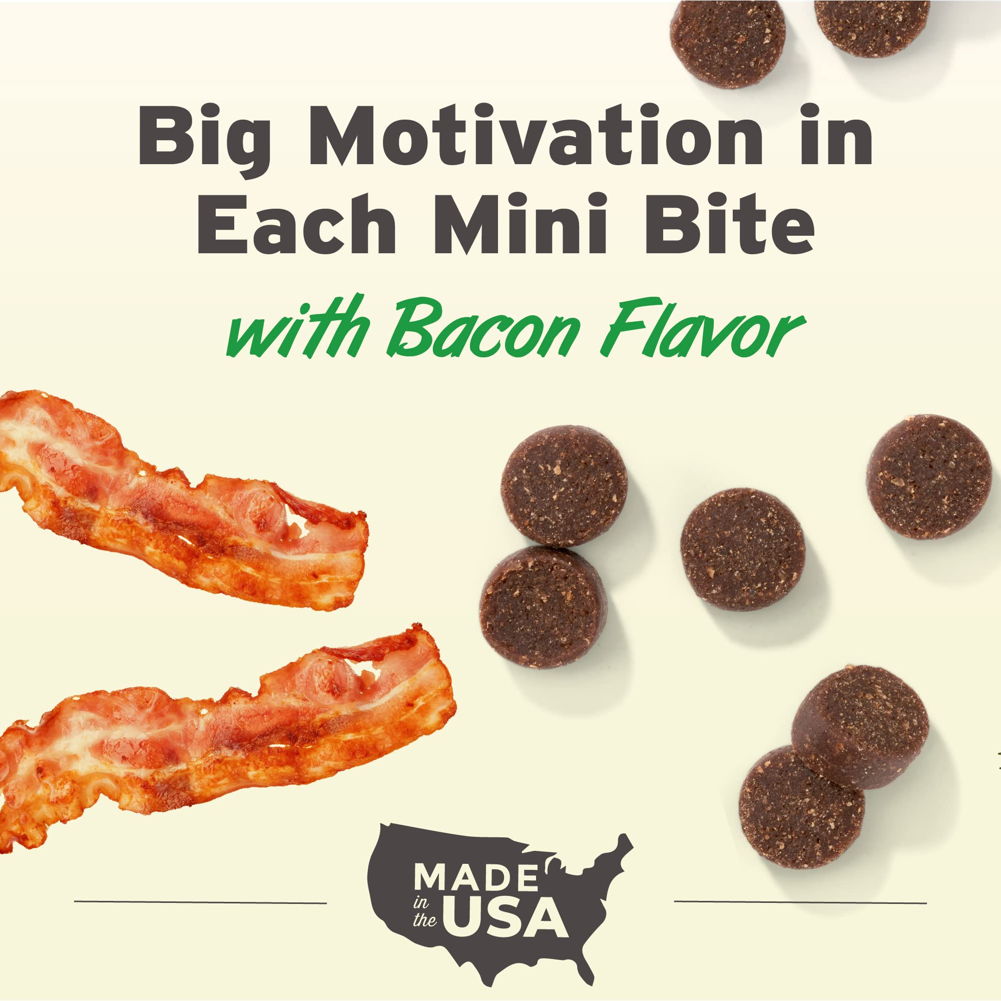 Pet Botanics 10 oz. Pouch Training Rewards Mini Soft & Chewy, Bacon Flavor, with 500 Treats Per Bag, The Choice of Top Trainers