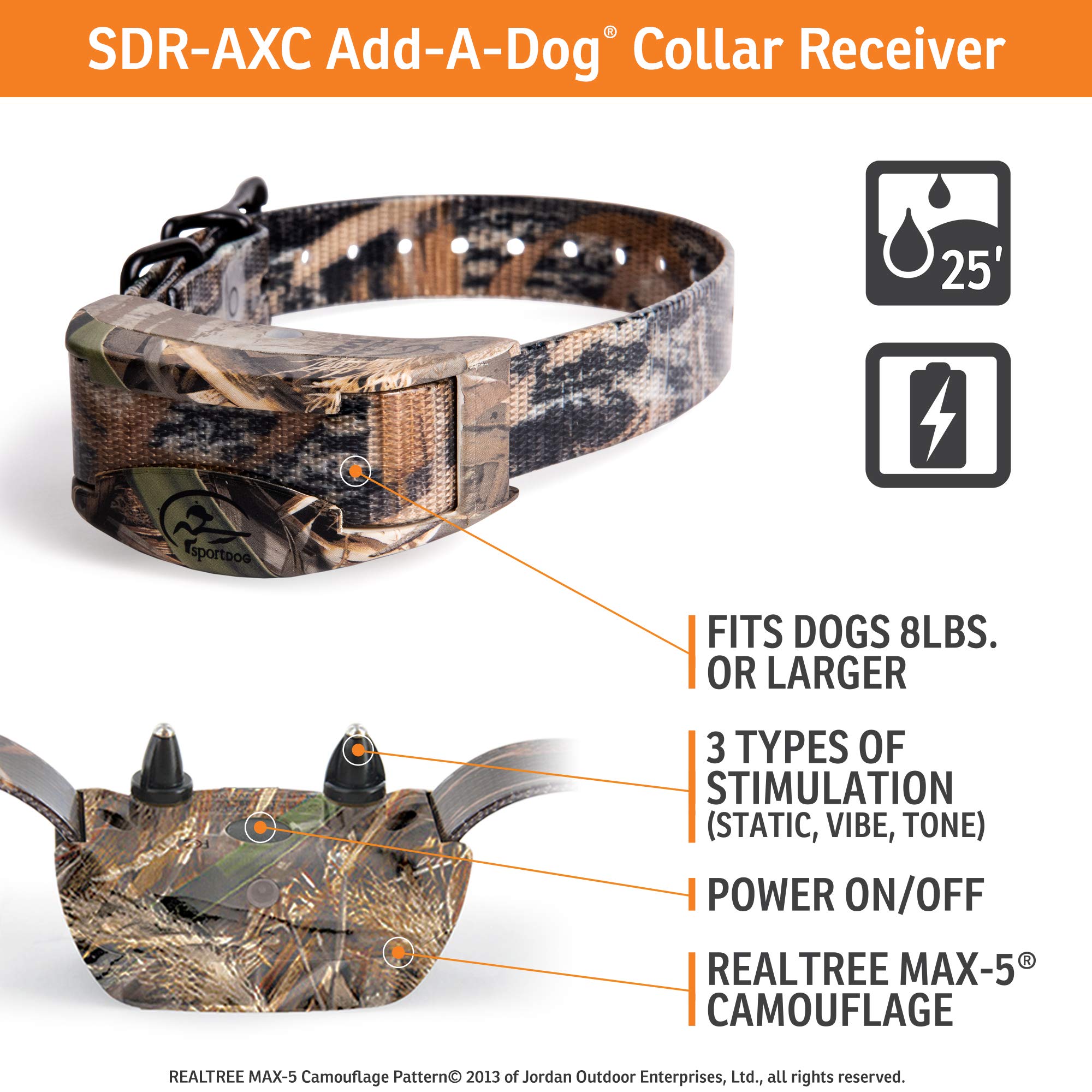 Sportdog Brand Wetlandhunter 425X Add-A-Dog Collar - Additional, Replacement, Or Extra Collar For Your Remote Trainer - Waterpro