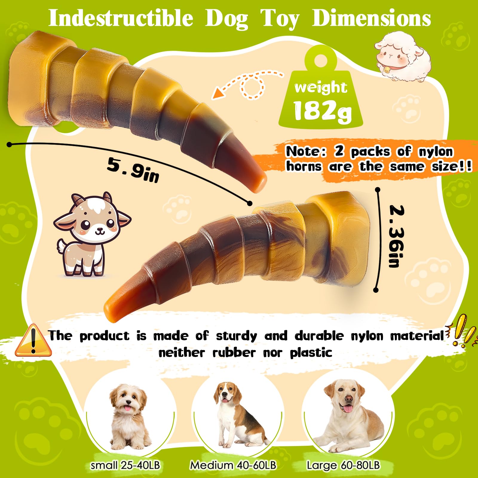 WOWBALA Dog Chew Toy Aggressive Chewers - 2 Pack Indestructible Dog Toys - Tough Dogs Toy to Keep Them Busy - Pet Toys for Mediu