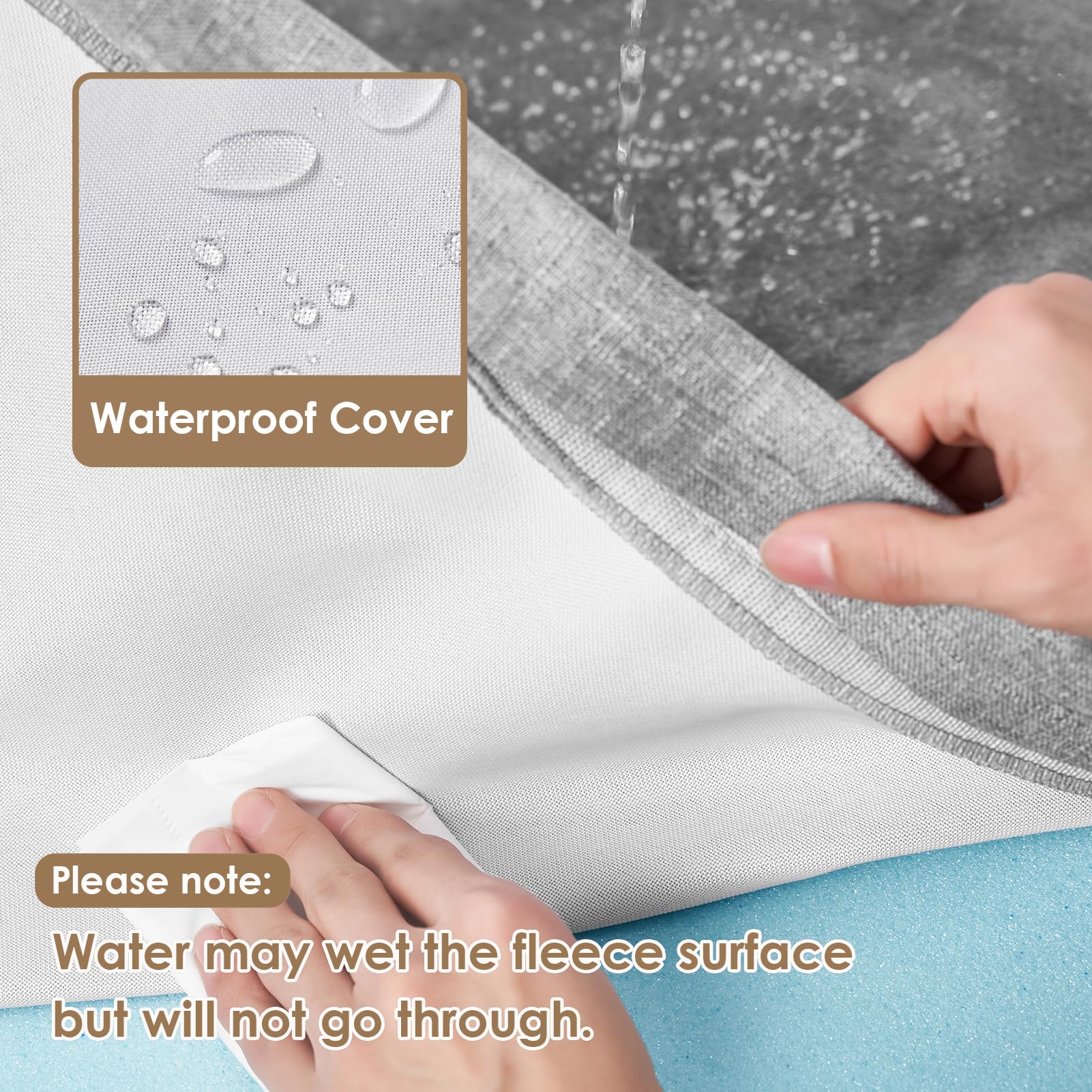 Eheyciga Orthopedic Memory Foam Dog Beds For Jumbo Dogs With Removable Waterproof Liner, Grey, 47X29