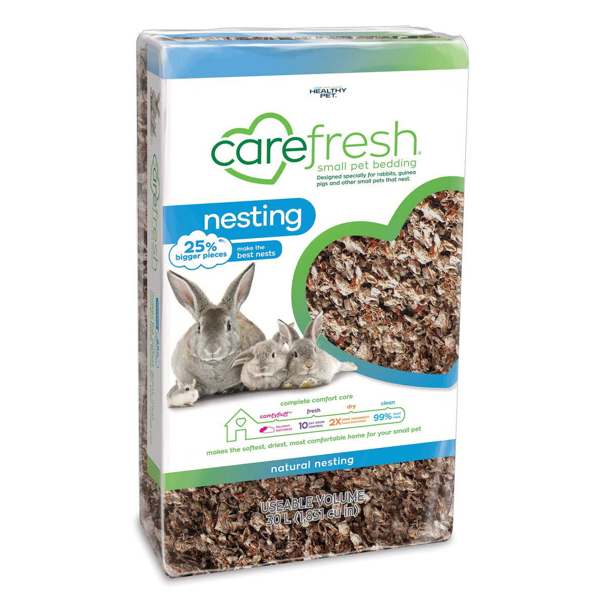 Carefresh® Natural Nesting Small Pet Bedding, 30L (Pack May Vary), Natural Nesting, 30L