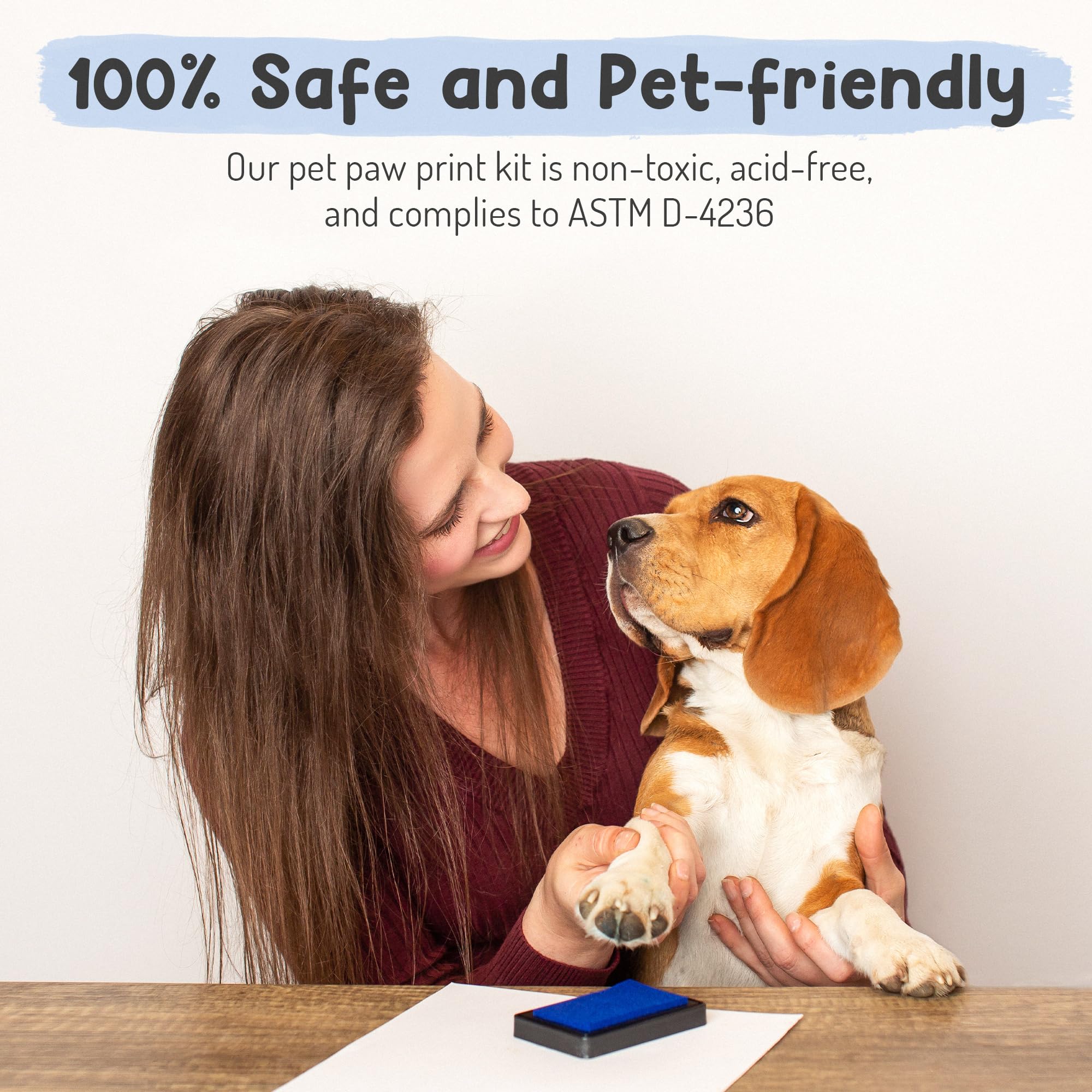 Pet Paw Print Impression Kit | Dog Ink Paw Print Kit | Pet Paw Print Kit | An Easy To Use Paw Print Stamp Pad For Dogs | Contains An Ink Pad For Dog Paw Prints That You Can Treasure (Blue, Big)