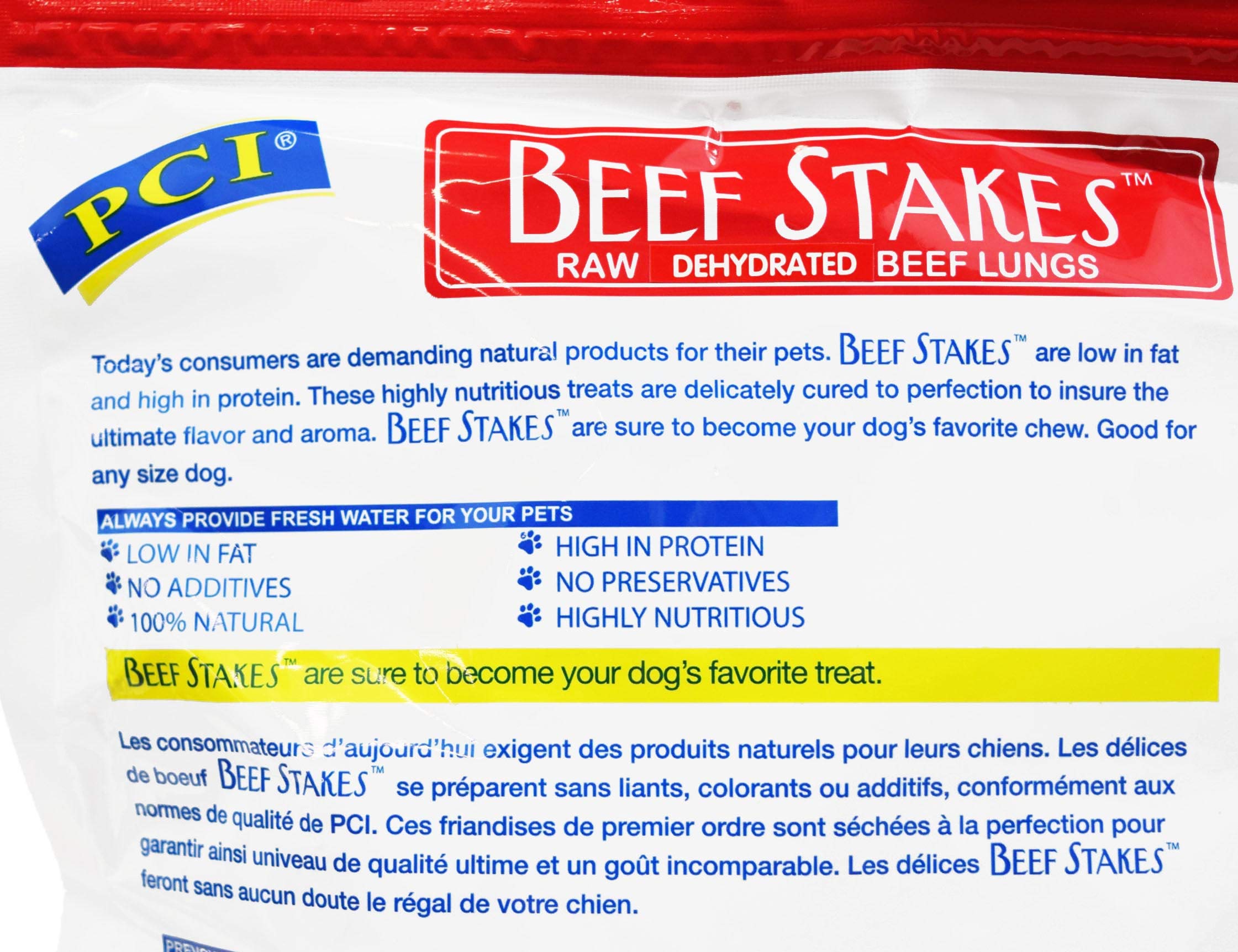 Pet Center, Inc. Beef Stakes Grain Free Dog Treats Protein Hearty Beef Taste Slowly Dehydrated,8 Ounces