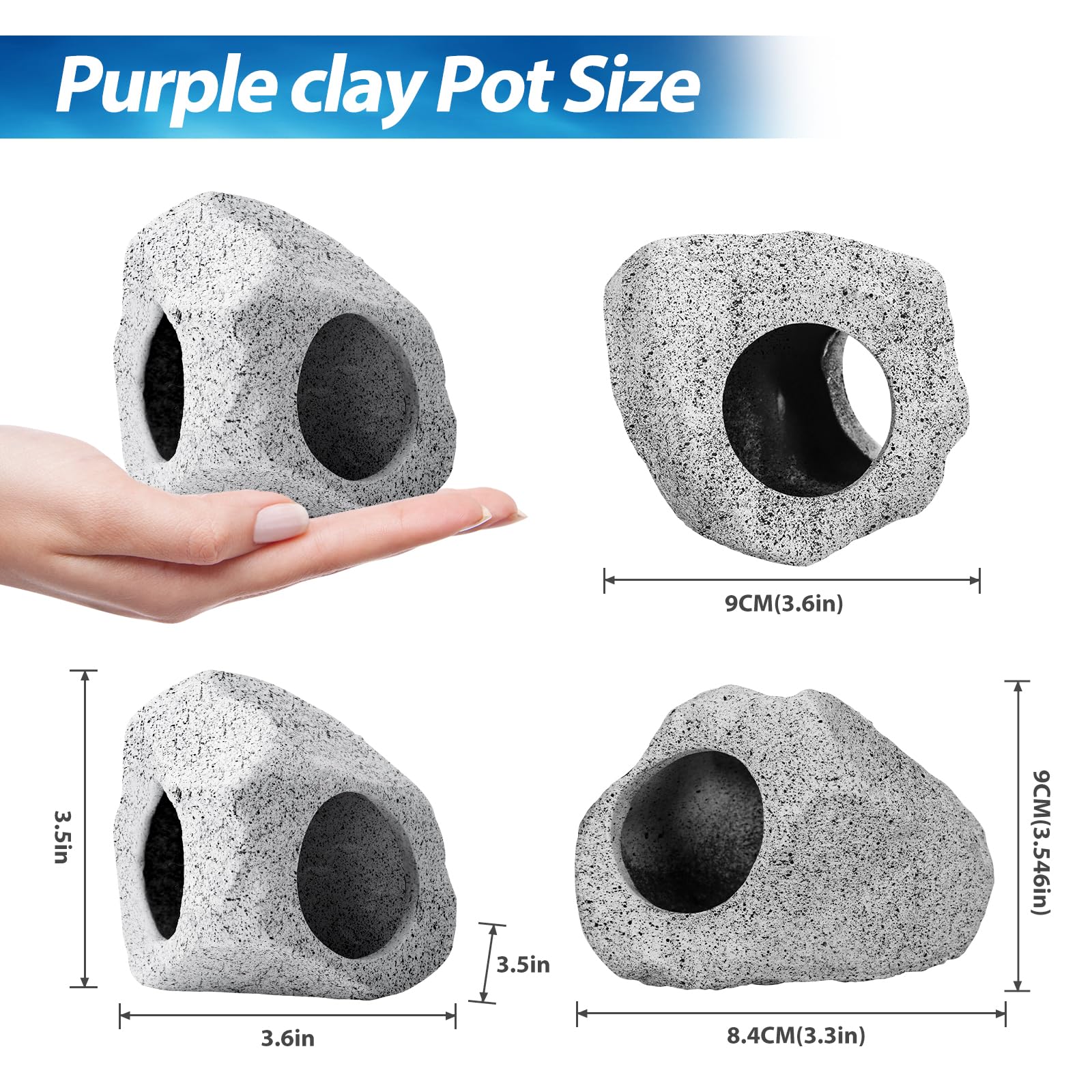 Cousduobe 13Pcs Aquarium Hideaway Rock Cave Fish Tank Decorations Quarium,Betta Toys Hideout Stones House,Safe And Non-Toxic Cer