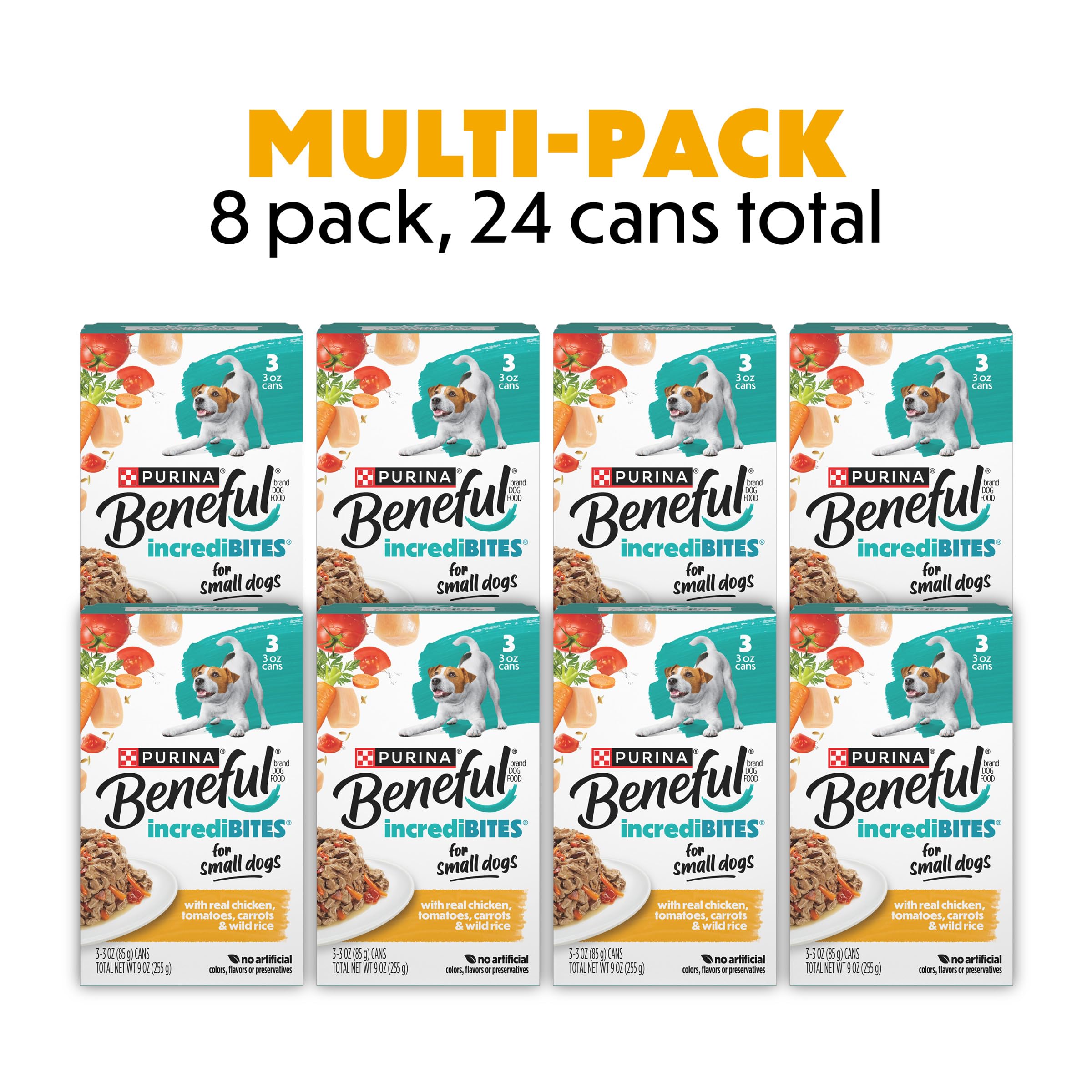 Purina Beneful Small Breed Wet Dog Food in Gravy, IncrediBites With Real Chicken - (8 Packs of 3) 3 oz. Cans