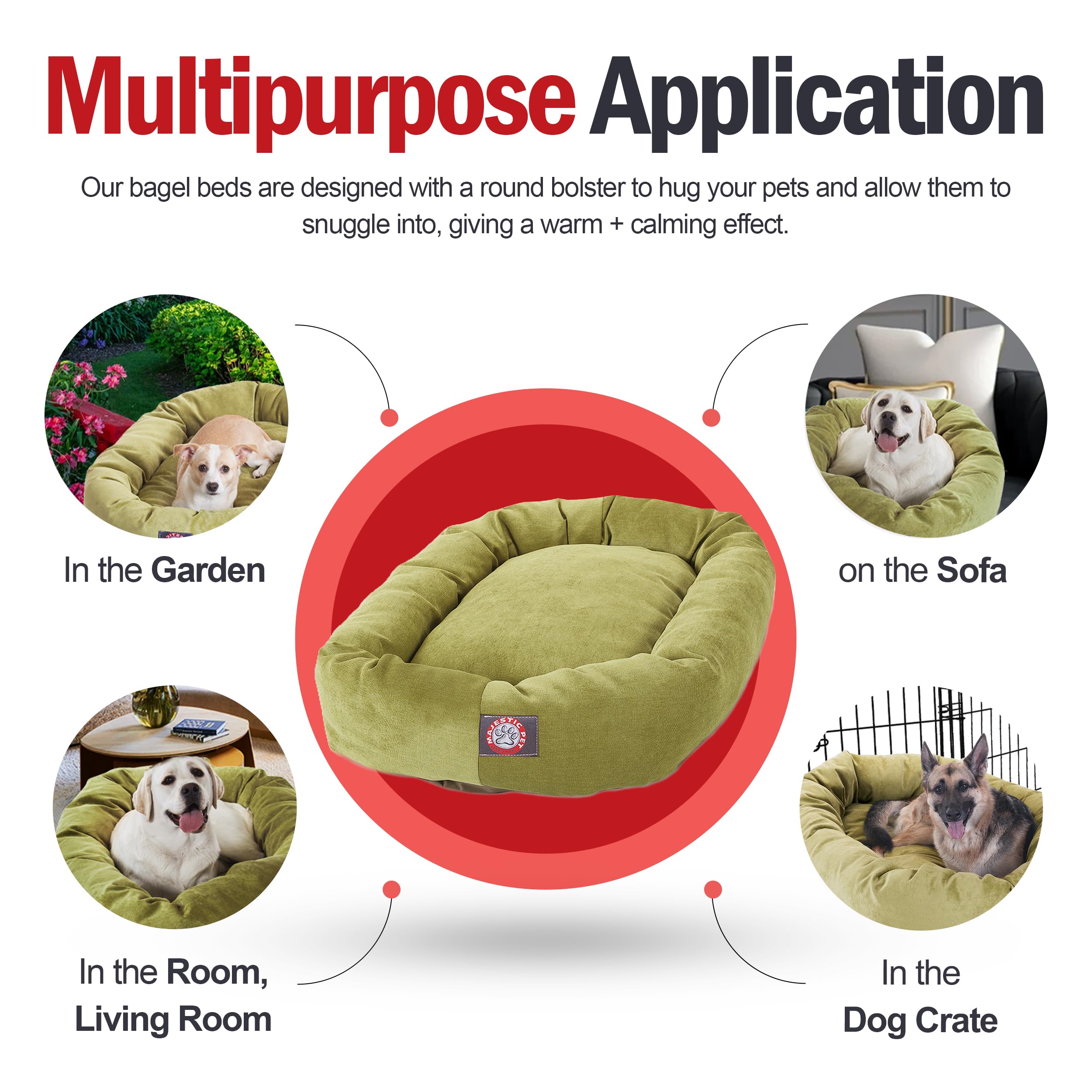 Majestic Pet Villa 24 Inch Shredded Memory Foam Dog Bed For Small Sized Dogs 24X19X7 Inch-Orthopedic Dog Bed-Durable Pet Bed - W