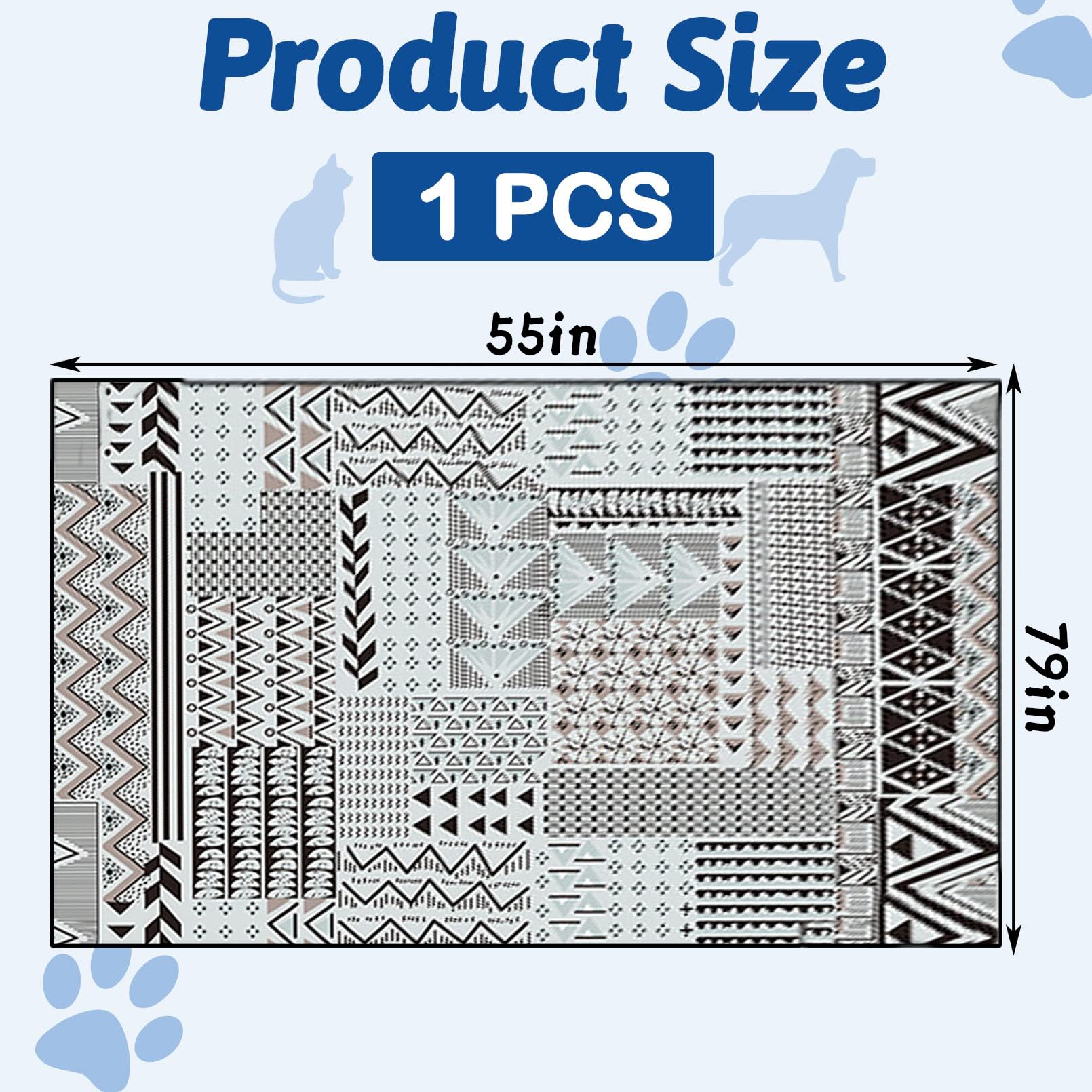 Kathson Rabbit Cage Liner 55'' X 79'' Washable Dog Pads Large Floor Mat Non-Slip Pet Training Pad Reusable Dog Pads Play Pen Mat