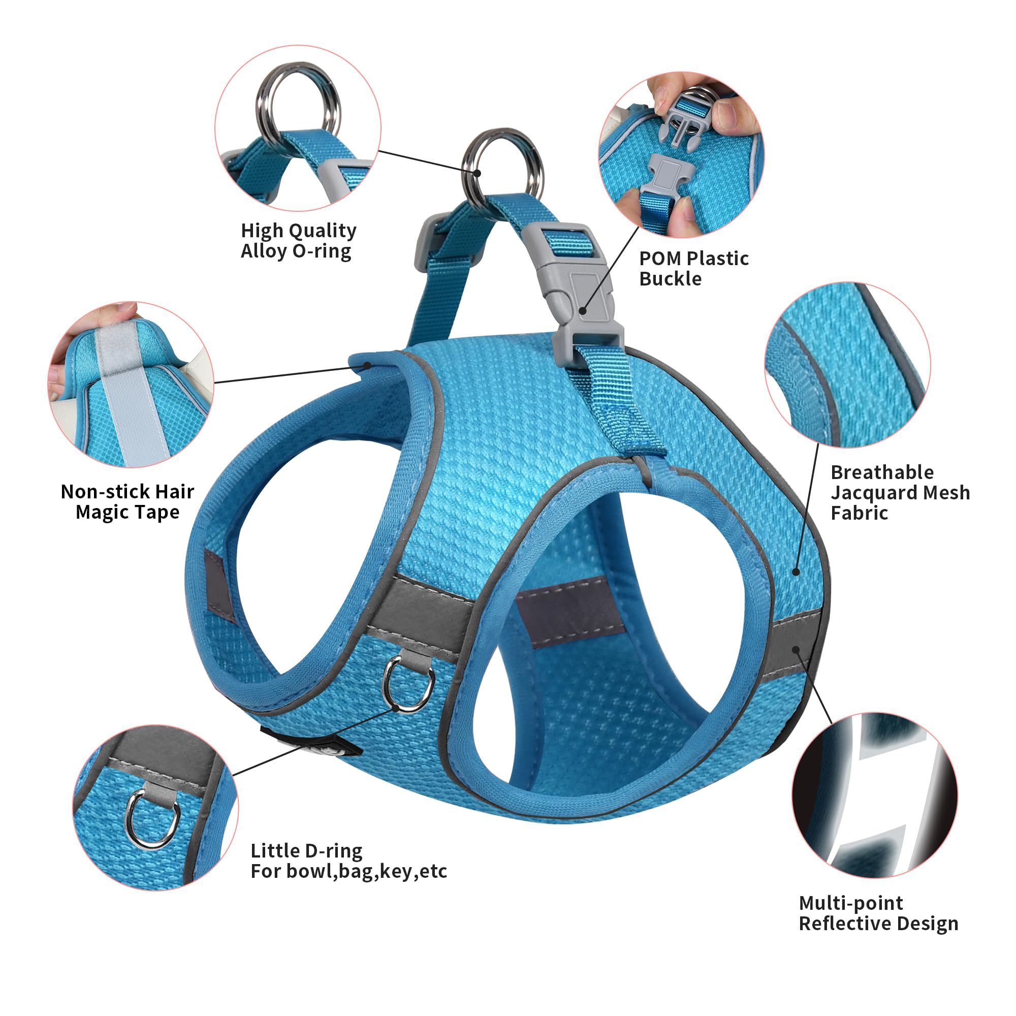 Aiitle Dog Harness No Choke Over, Step In Adjustable Dog Harness With A Leash, Breathable Mesh And Quick-Release Buckle - Outdoo