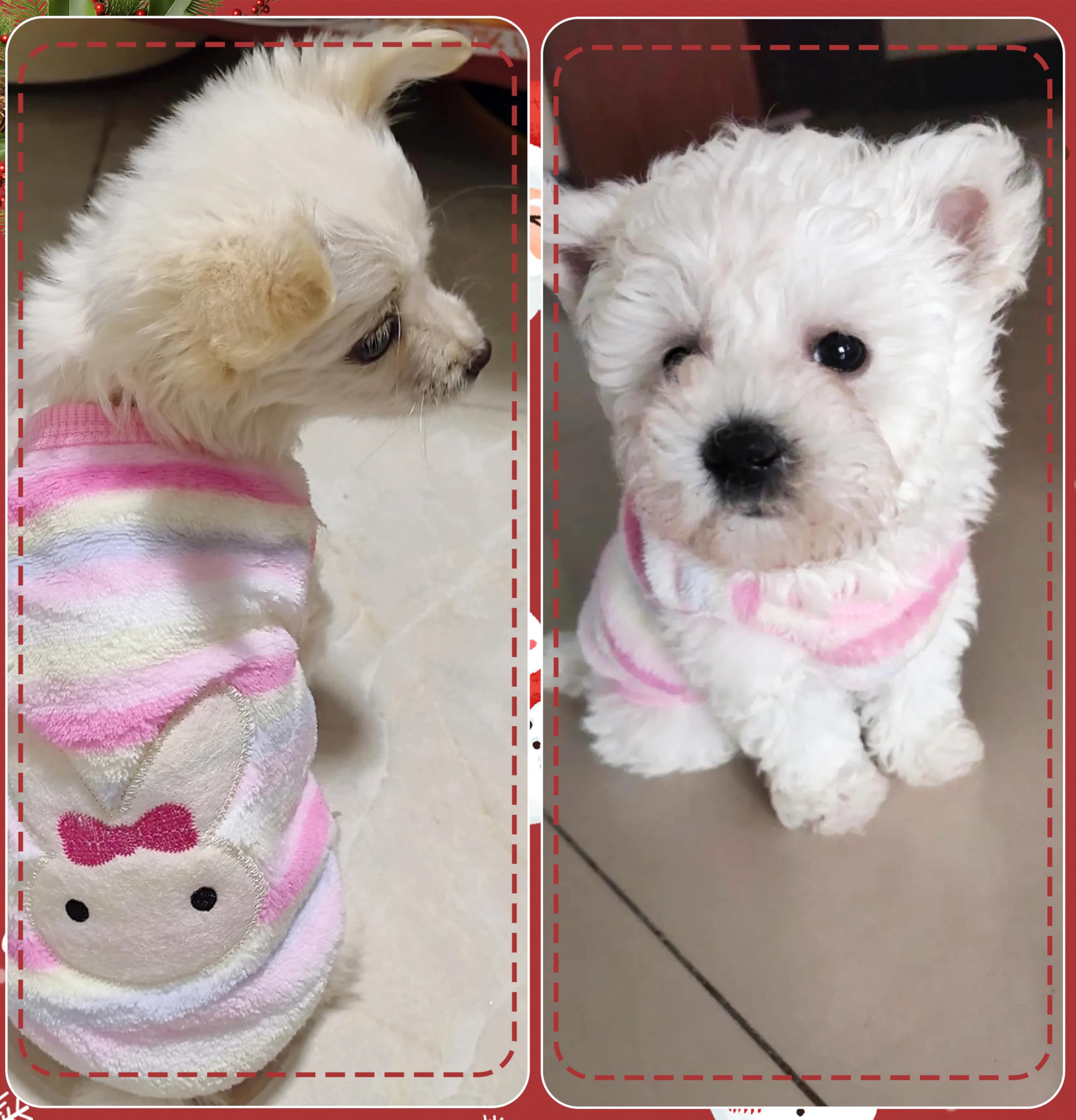 2 Pieces Xxs Chihuahua Sweater Cute Small Dog Sweater Fleece Puppy Sweater Winter Extra Small Dog Sweater Pet Dachshund Sweater