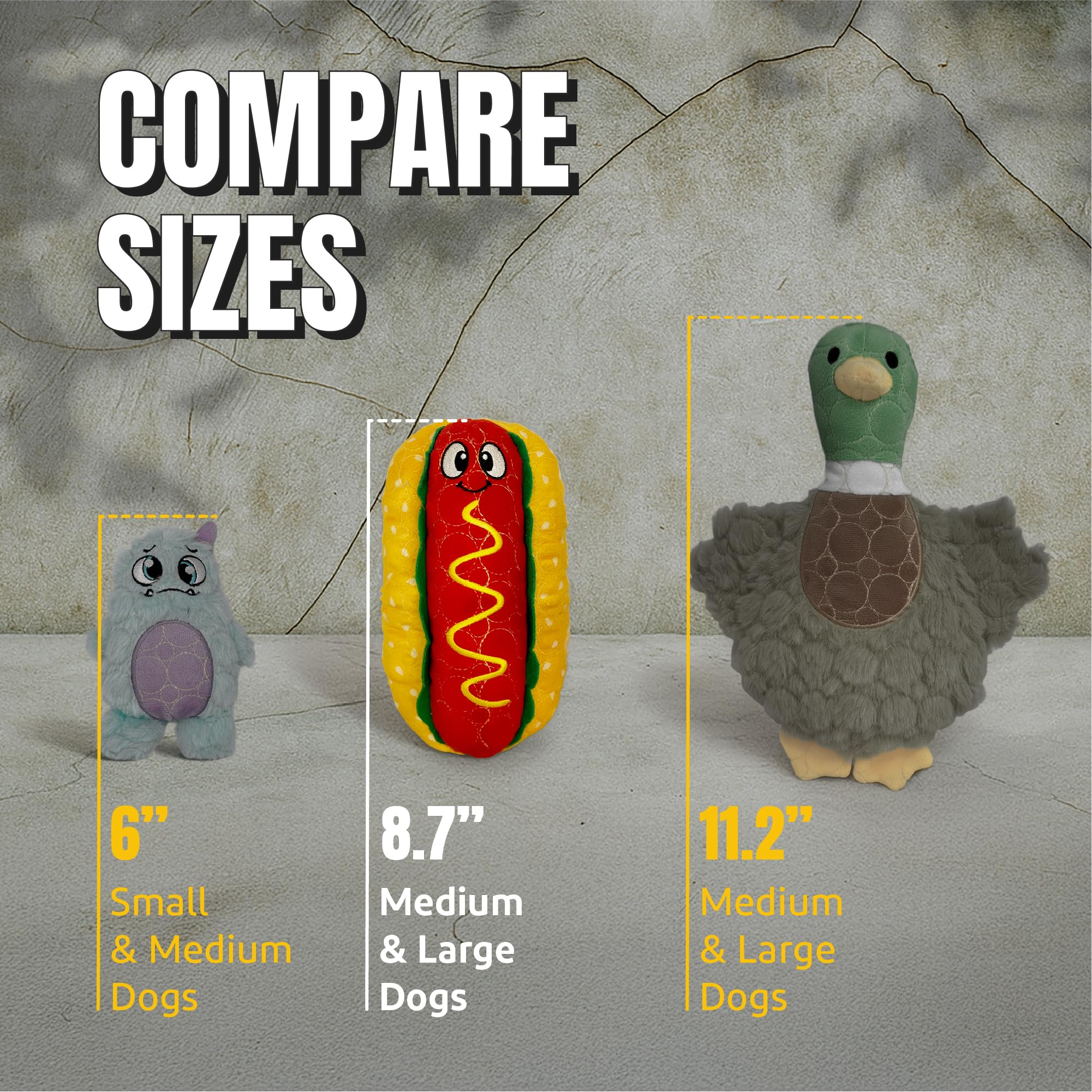 Bite Force - Durable & Strong Dog Toy Wieny Wiggle with Squeaker, Kevlar-Reinforced Seams for Aggressive chewers- red.