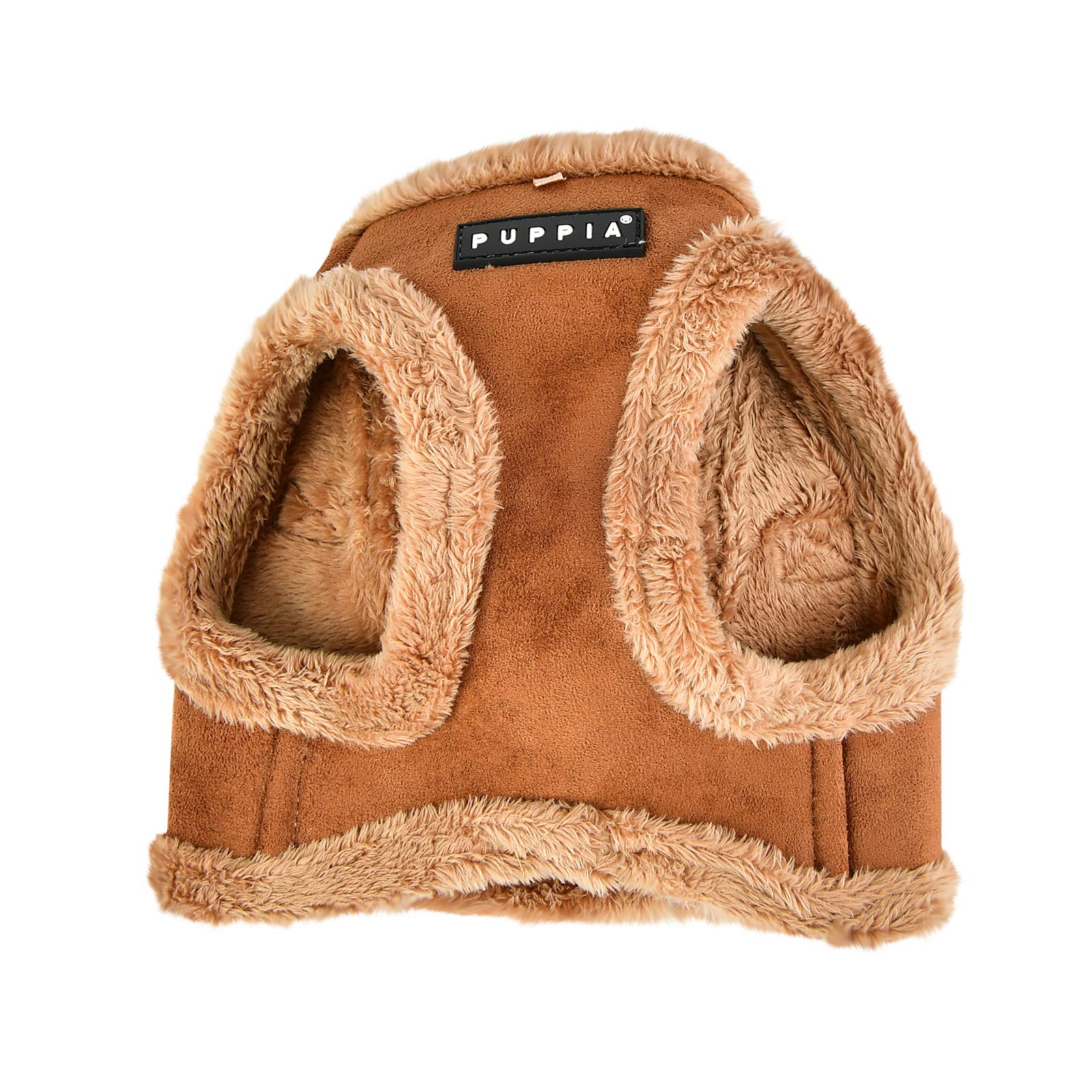 Puppia Terry Vest Dog Harness Step-In Winter Suede Warm No Choke No Pull Training Walking For Small And Medium Dog, Brown, X-Large