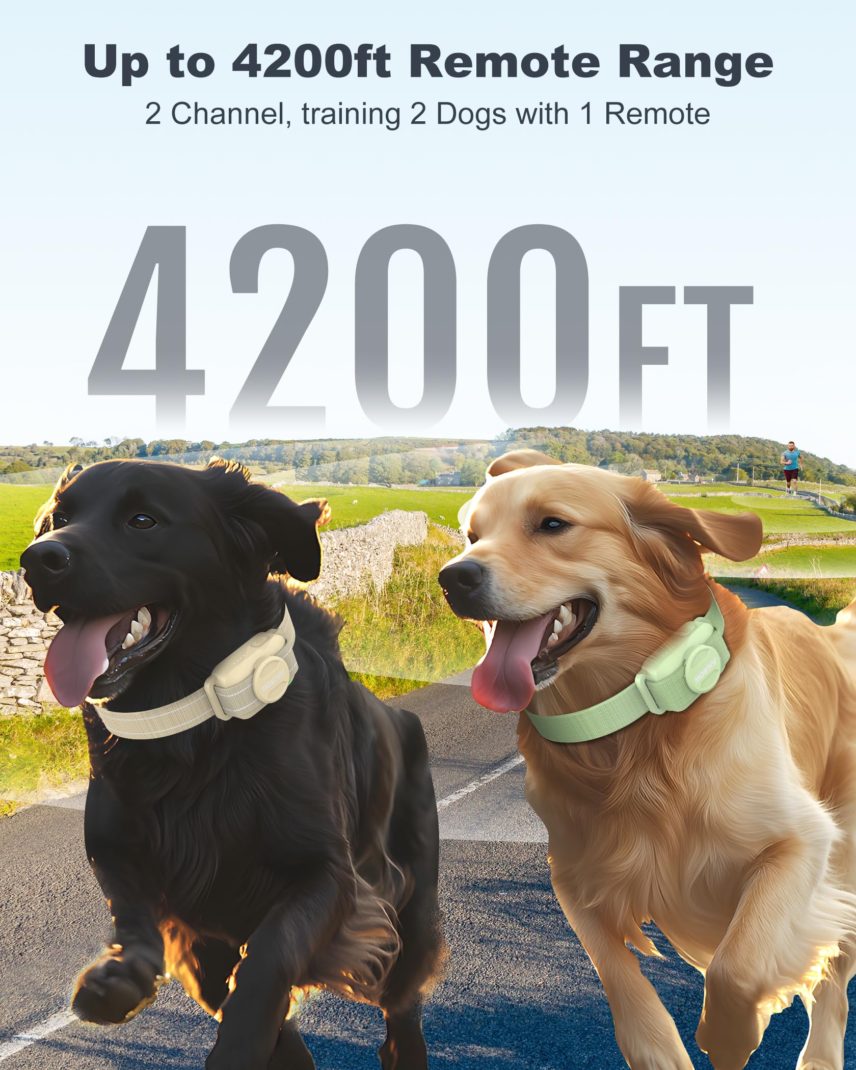 Jugbow Dog Shock Collar 2 Dogs (5-120Lbs) - 4200Ft Dog Training Collar With Remote For Large Medium Small Dogs, Rechargeable Wat