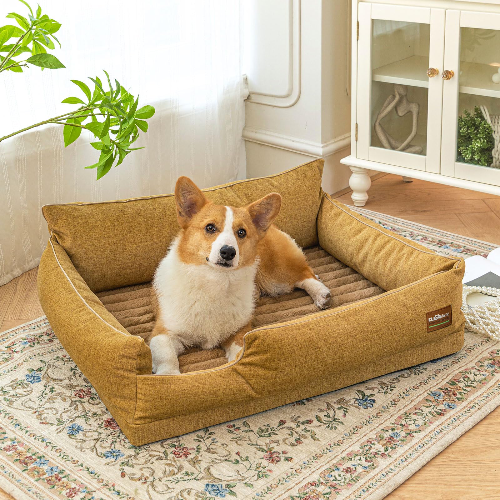 Clevahome Comfort Orthopedic Dog Sofa Bed For Small Dogs And Cats - Water-Resistant, Washable Cover & Nonslip Bottom, Orthopedic
