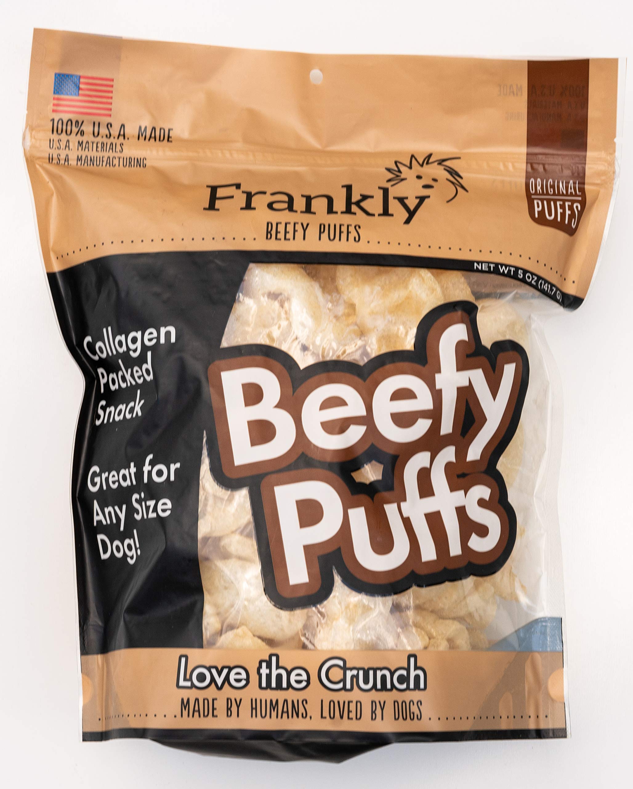 Frankly Collagen Beefy Puffs | Small Dog Treats | Crunchy Protein Bites | Rawhide Free, Grain Free, Low Fat Dog Training Rewards