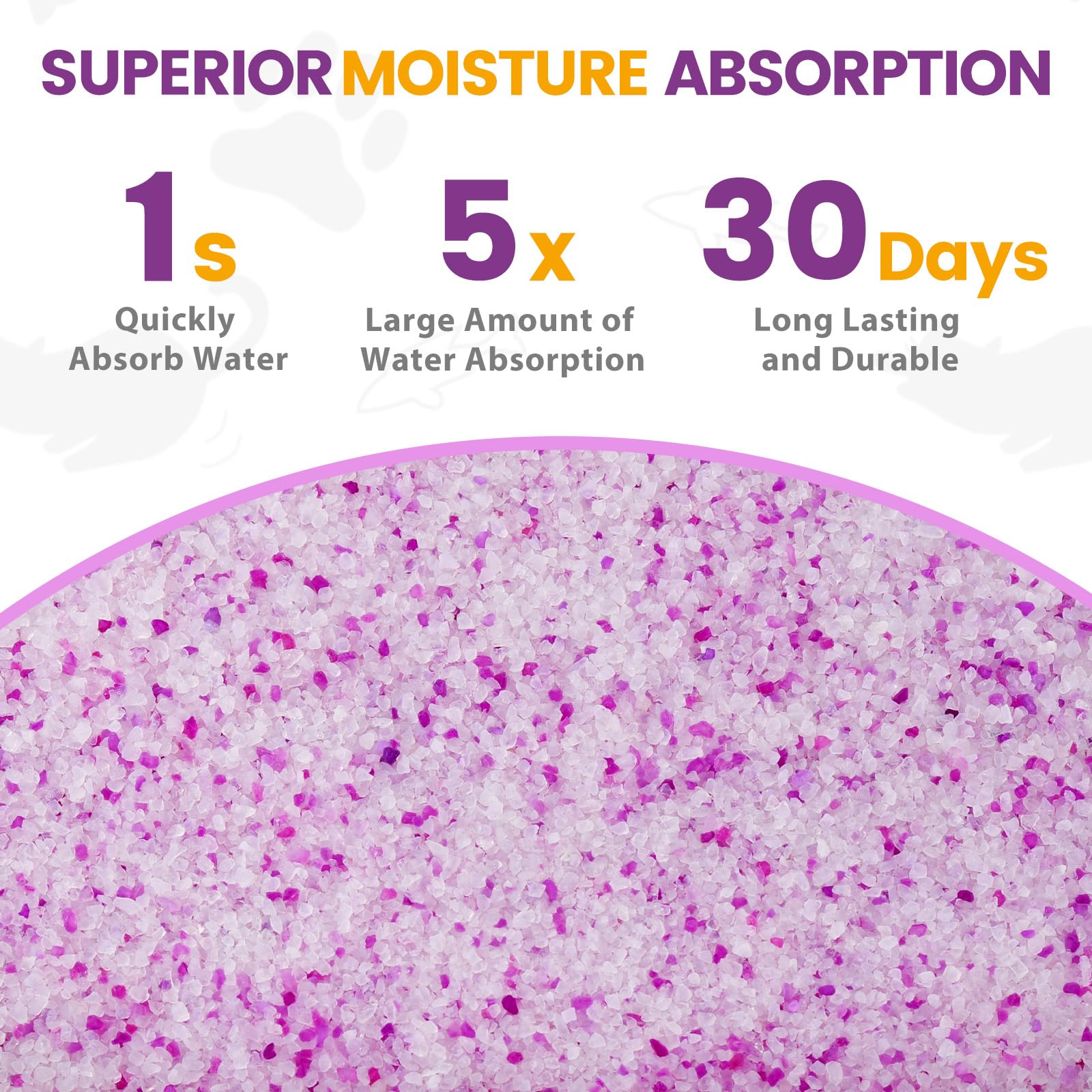 Neword Crystals Cat Litter Lightly Scented Litter Superior Odor Control 7 Lbs Total Soft-On-Paws Low Tracking Dust-Free Purple S