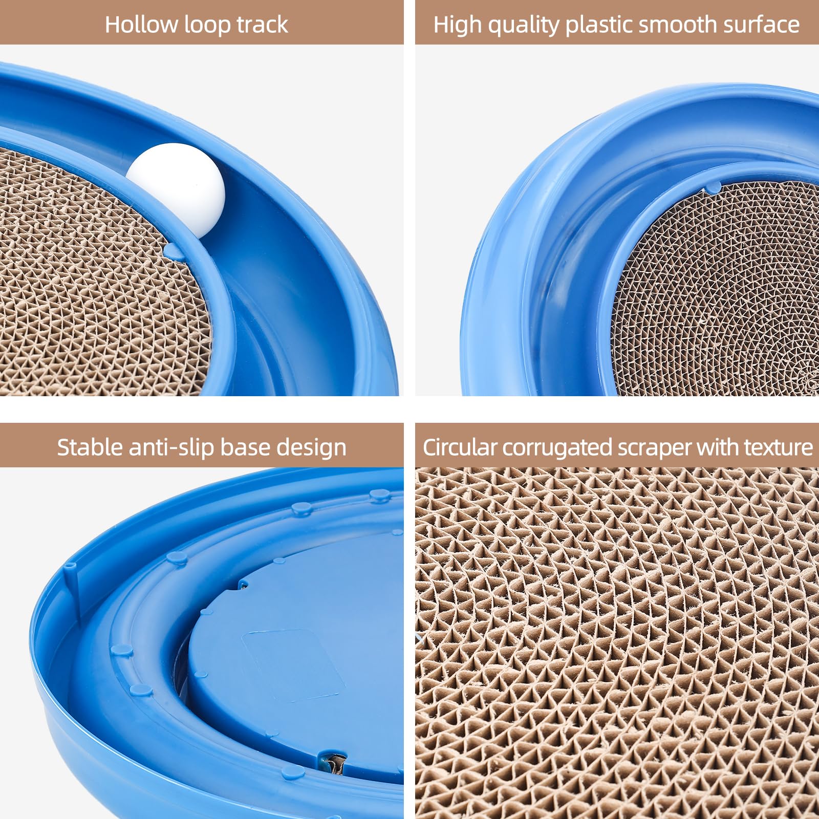 Peomliee Cat Scratching Board With Balls For Cats Grinding Claw, Round Cat Scratcher Interactive Toy, Cat Ball Track Scratcher P