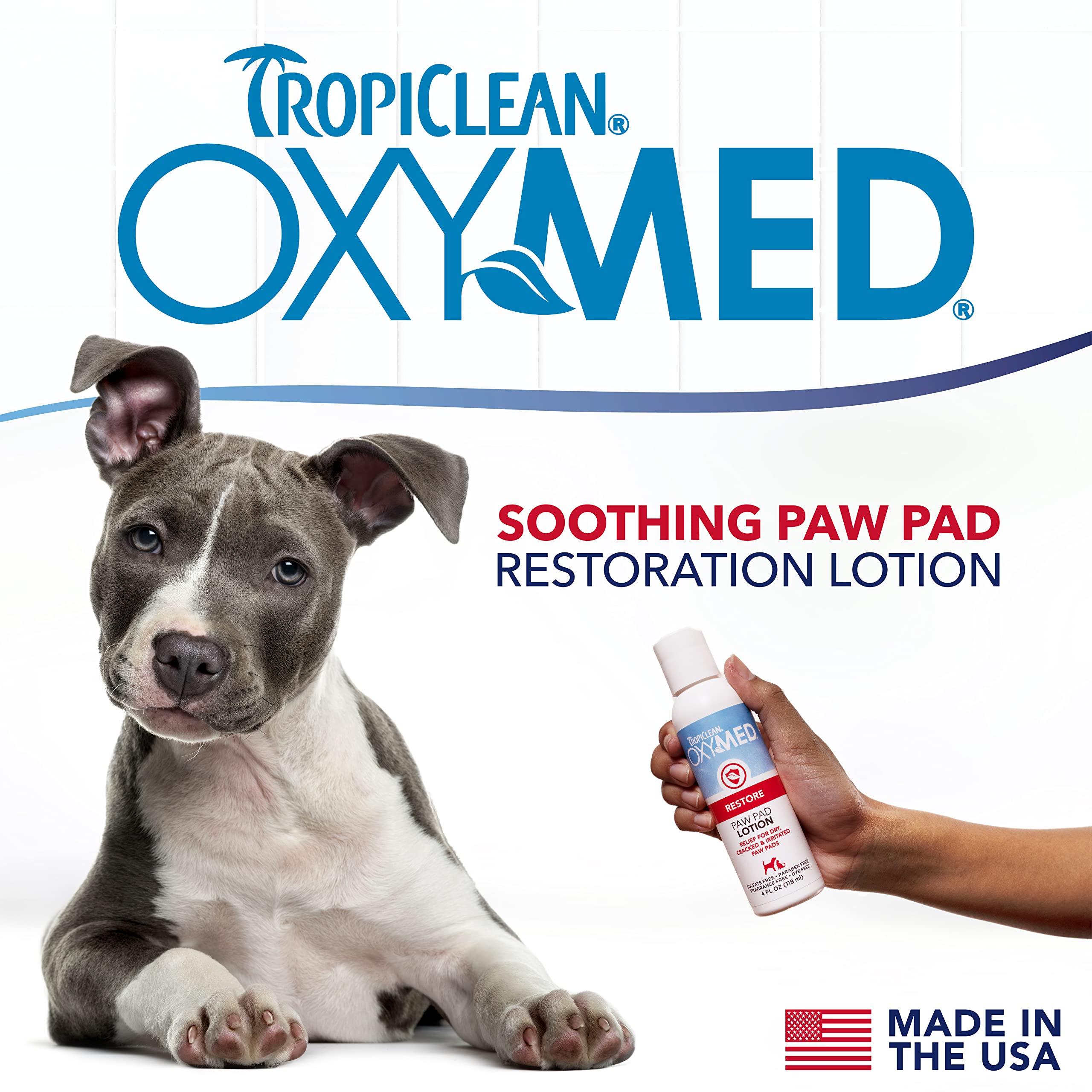 TropiClean OxyMed Dog Paw Balm, Moisturizing & Healing Dog Lotion for Dry Paws & Noses, Soothes Itchy Skin with Shea Butter and