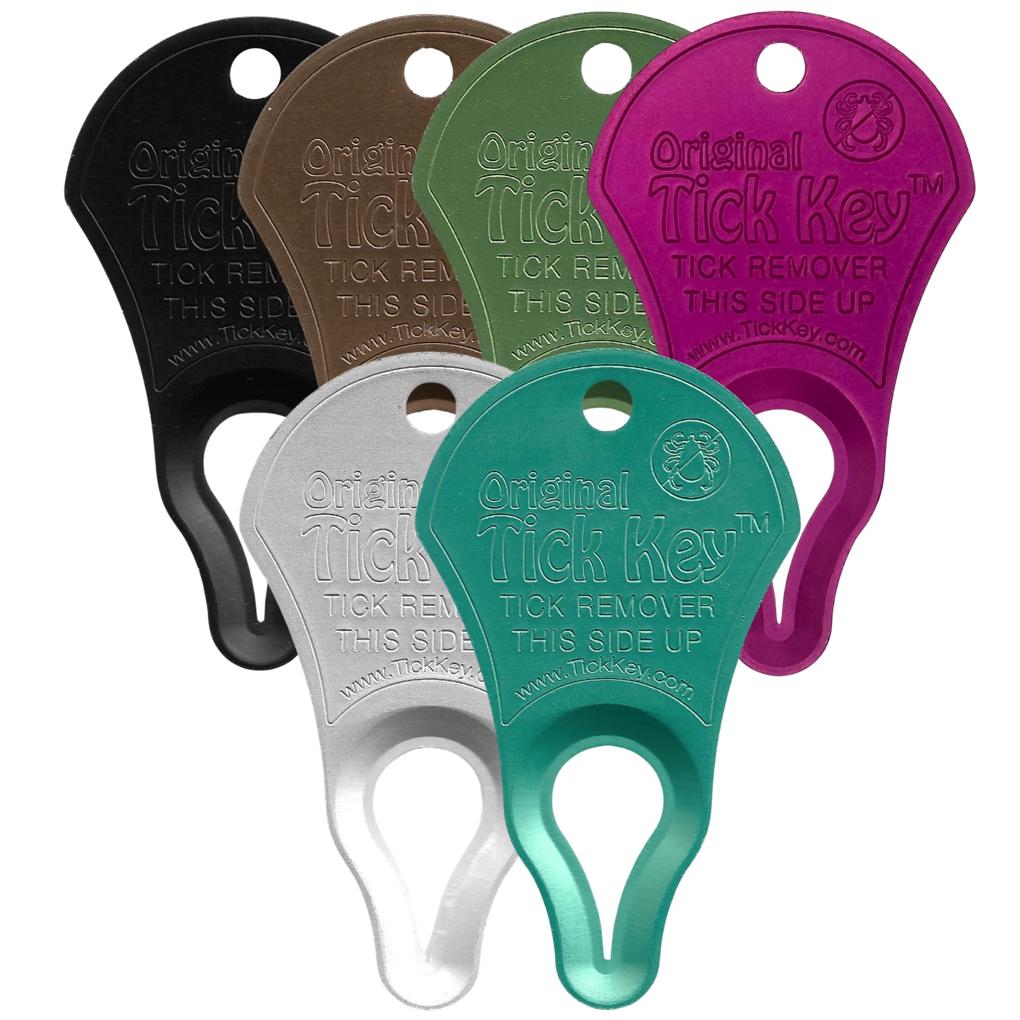 The Original Tick Key Tick Removal Device - Portable, Safe And Highly Effective Tick Removal Tool - Assorted Colors 6 Pack