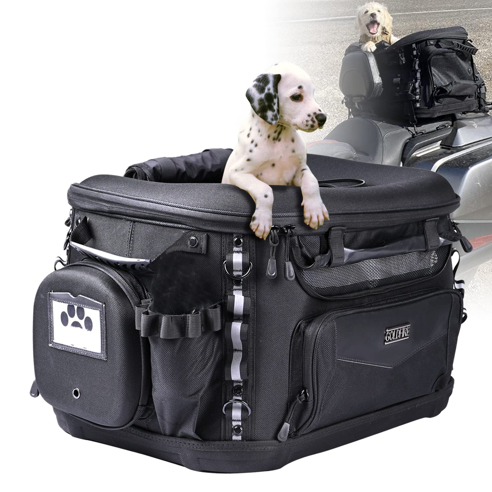 Sresk Motorcycle Dog Carrier For Harley Touring Trike Street Glide Road King Can Am Cvo, Portable Pet Carrier Cat Carrier Bag Tr