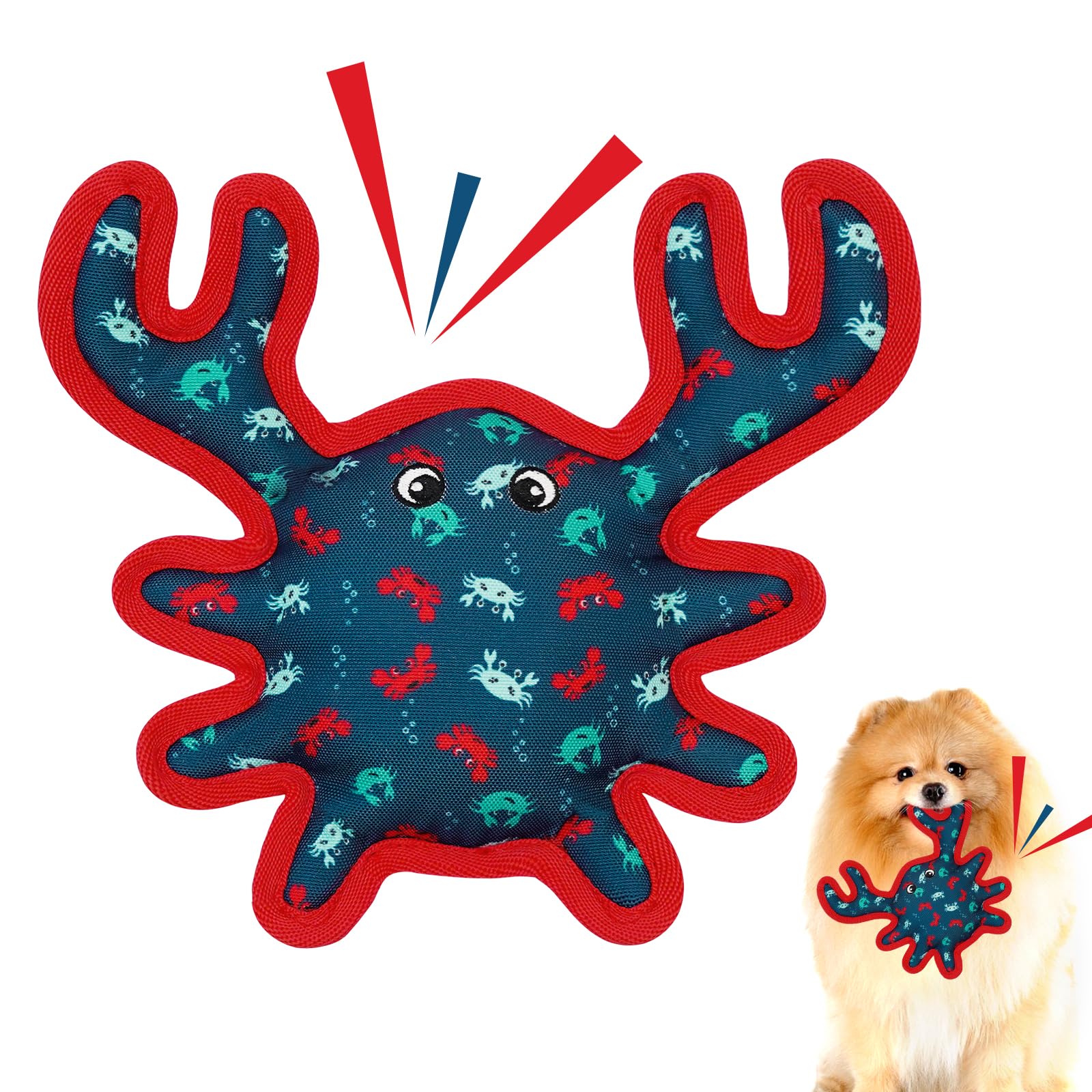 Lepawit Squeaky Dog Toys, Sturdy Dog Toys For Dogs Indoor Play, Cute Crab Interactive Toy For Small And Medium Dogs