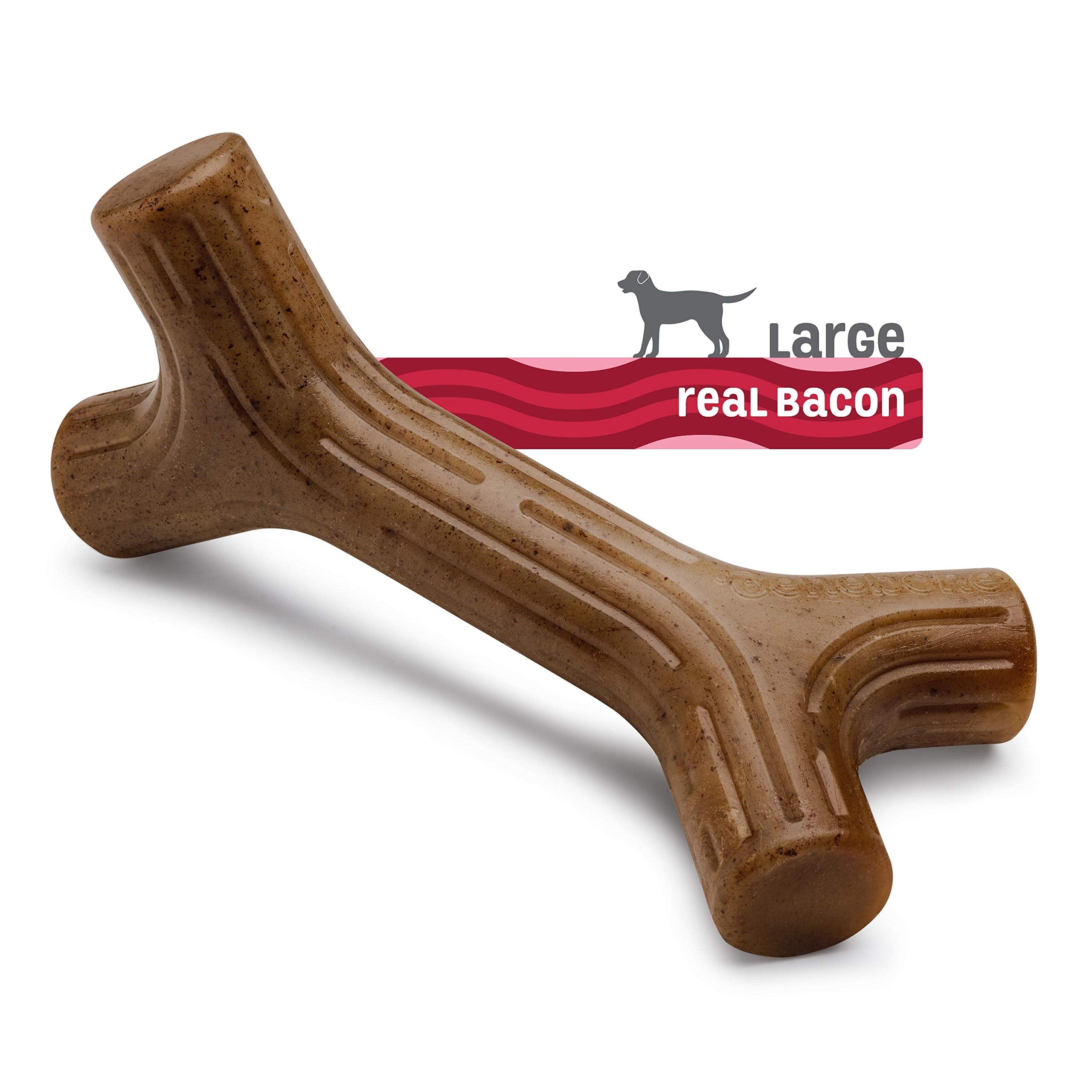 Benebone Bacon Stick Durable Dog Chew Toy For Aggressive Chewers, Real Bacon, Made In Usa, Large