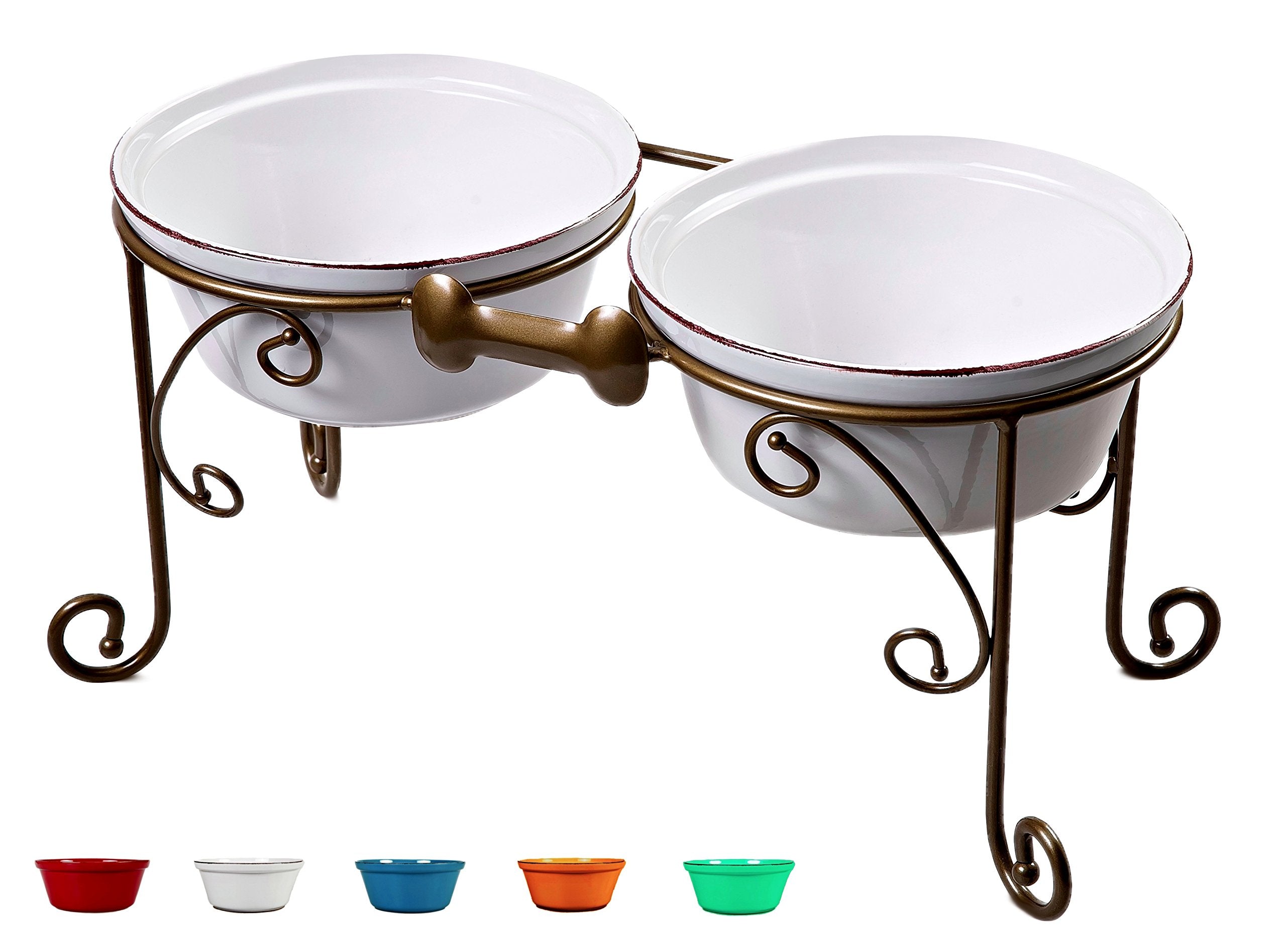 BestVida Pet Stand,Elevated Dog Bowls,Raised Dog Bowl Stand, Large Ceramic Dog Bowls, Pet Feeding Station, Dog Feeder for Large 