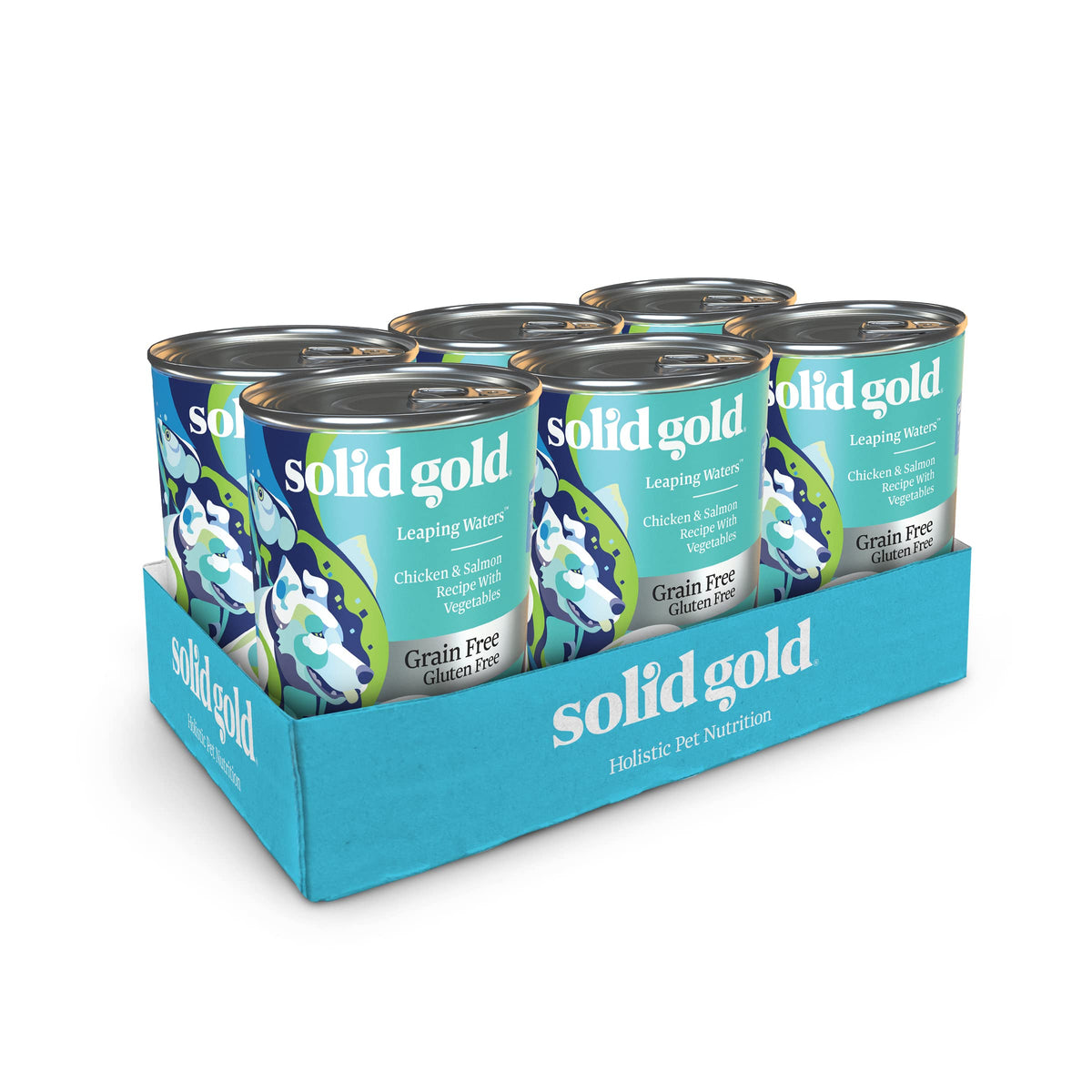 Solid Gold Wet Dog Food For Adult & Senior Dogs - Made With Real Chicken & Salmon - Leaping Waters Grain Free Canned Dog Food Fo