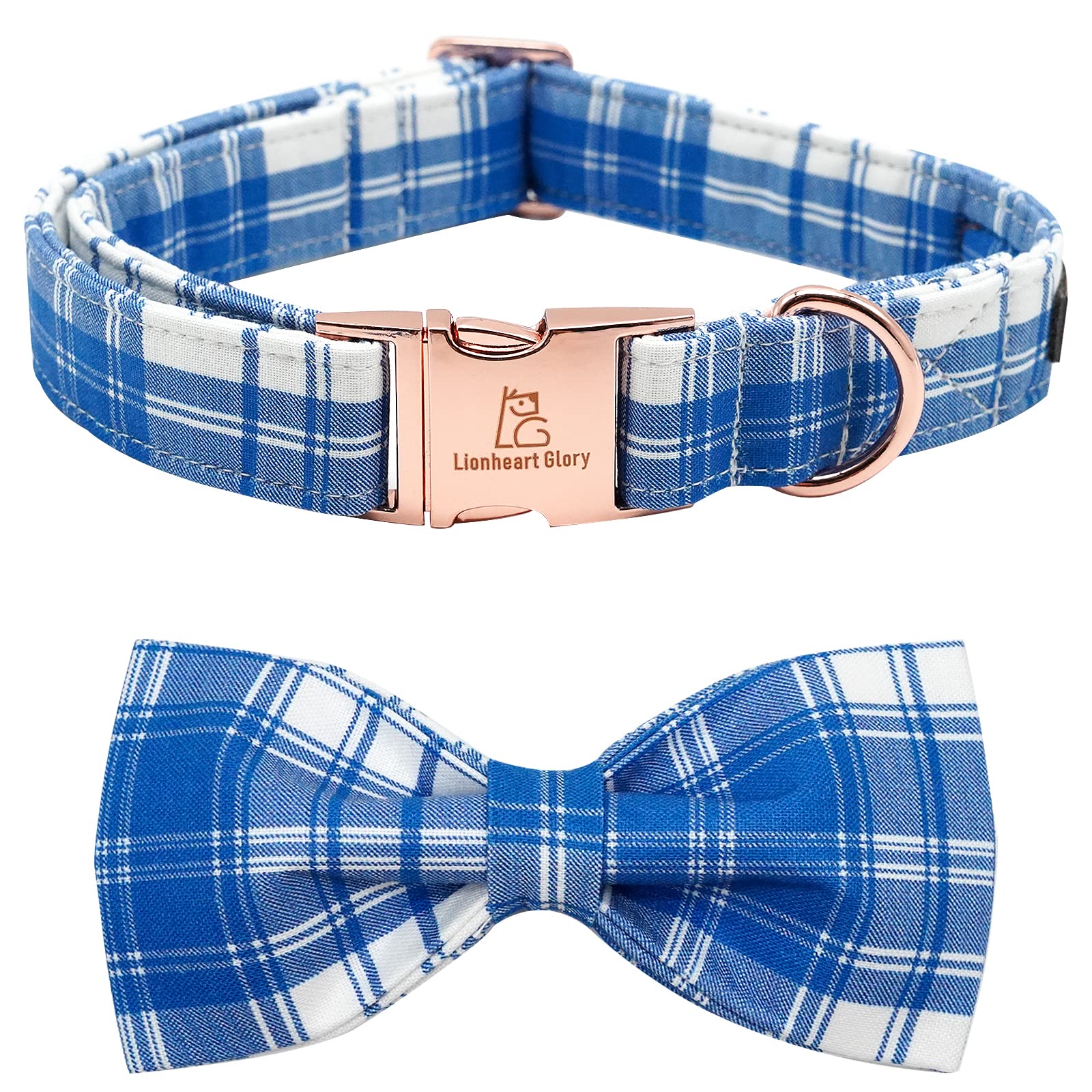 Lionheart Glory Dog Collar, Boy Dog Collar Bowtie Blue Adjustable Dog Bowtie Collar Bows Dog Collar For Small Dogs