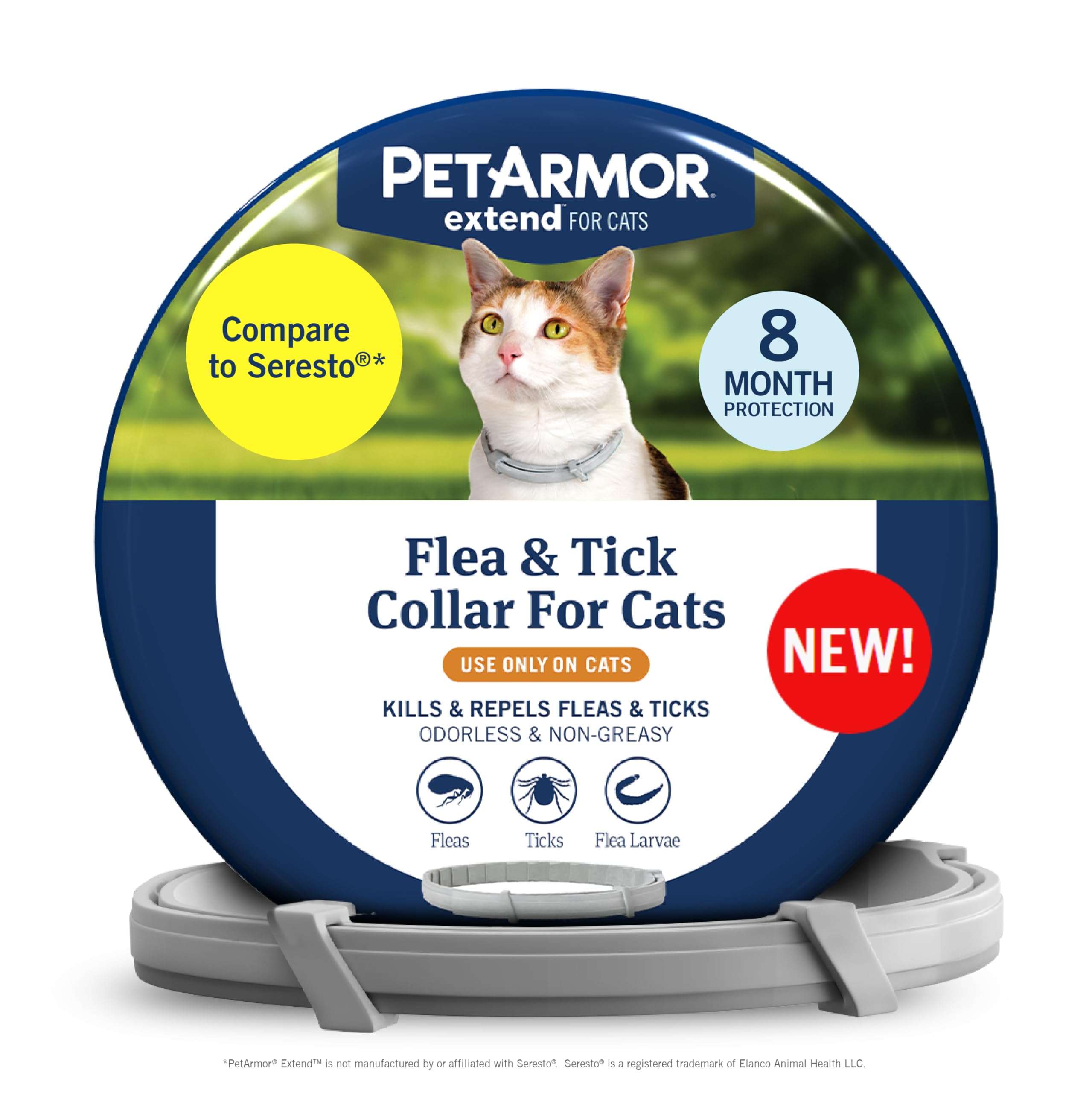 PetArmor Extend Cat Flea and Tick Treatment & Prevention Collar for Cats, 8 Months of Protection, Waterproof, Kills Fleas, Ticks