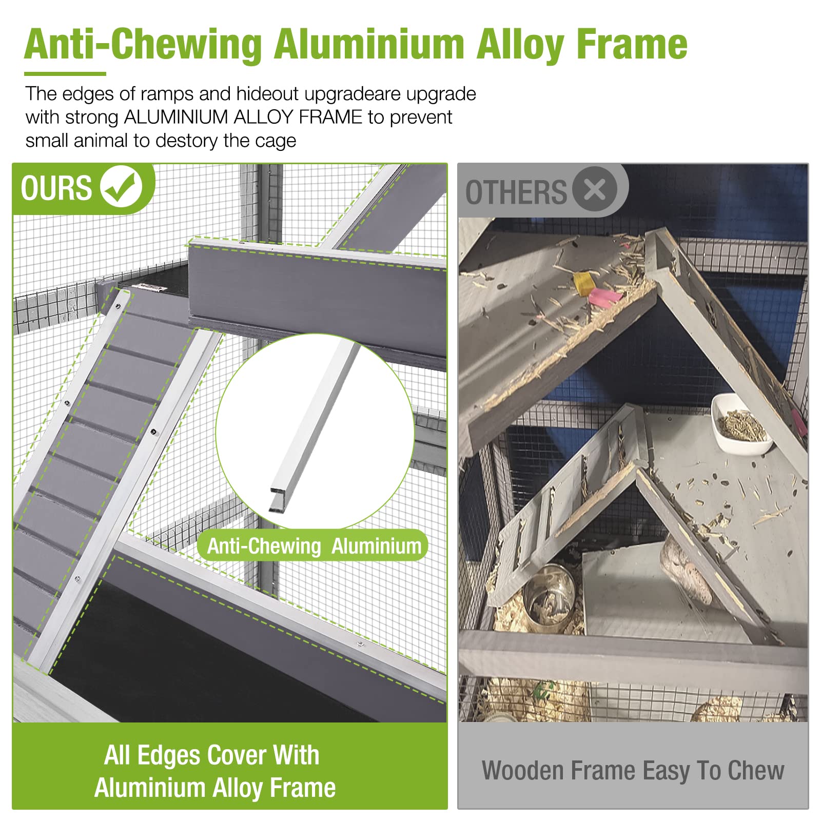 Gutinneen Ferret Cage Rat Cage 5 Levels Small Animal Cage For Chinchilla, Hedgehogs, Squirrel, Chameleon, Lizard, Gerbils Anti-C