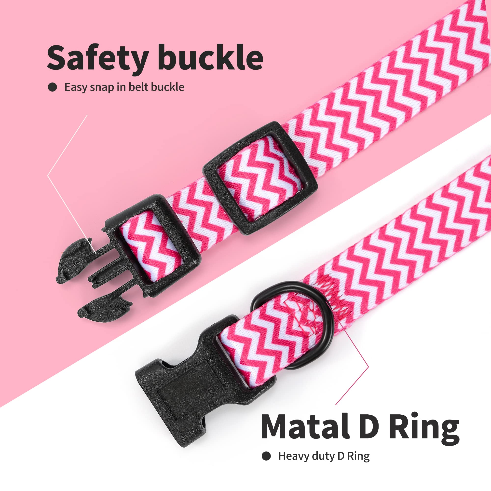 Mile High Life Dog Collar | Cute Puppy Collars | Lightweight Girl Dog Collar | Soft Boy Dog Collars | W Geometric Ocean Wavy Pat