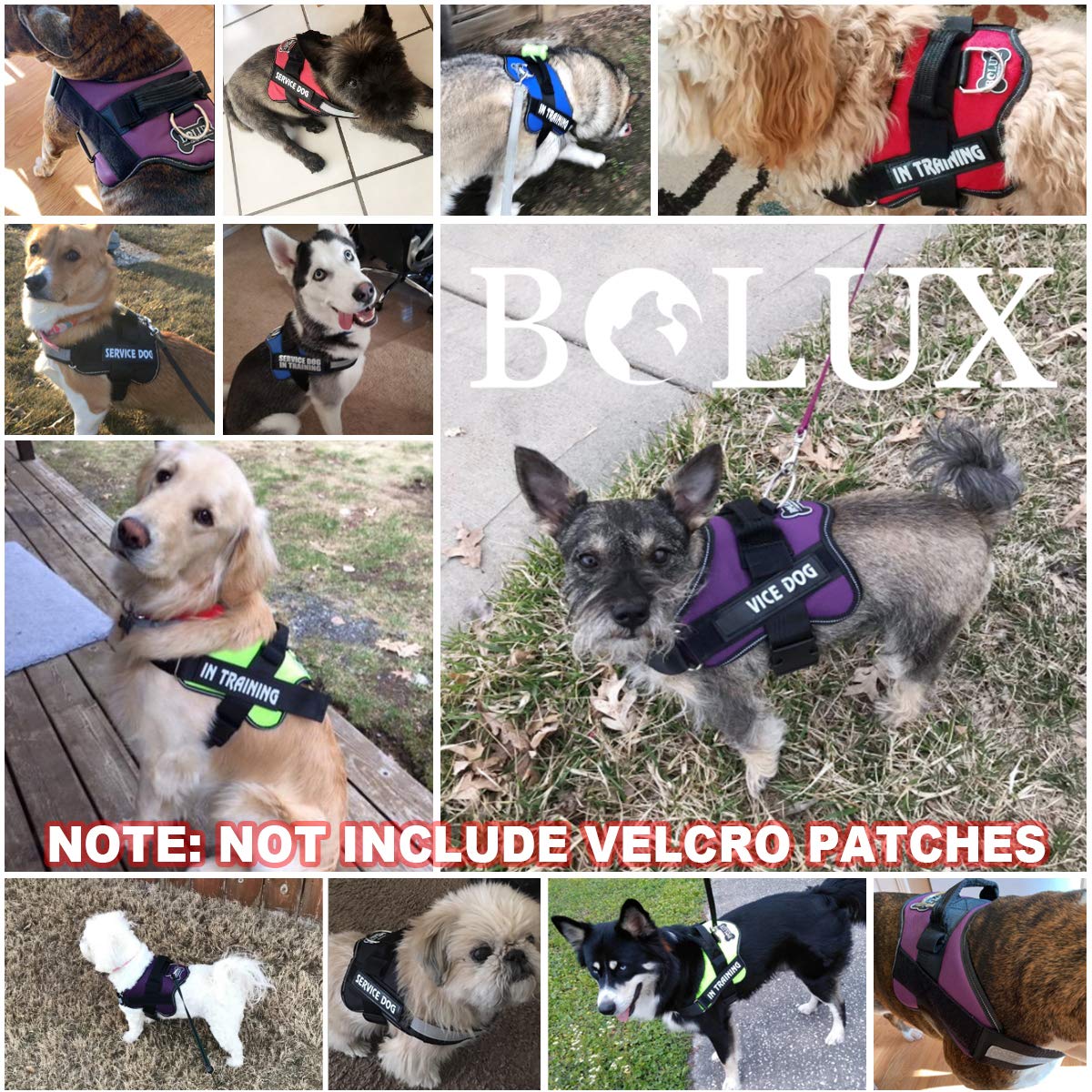 Bolux Dog Harness, No-Pull Reflective Dog Vest, Breathable Adjustable Pet Harness With Handle For Outdoor Walking - No More Pull