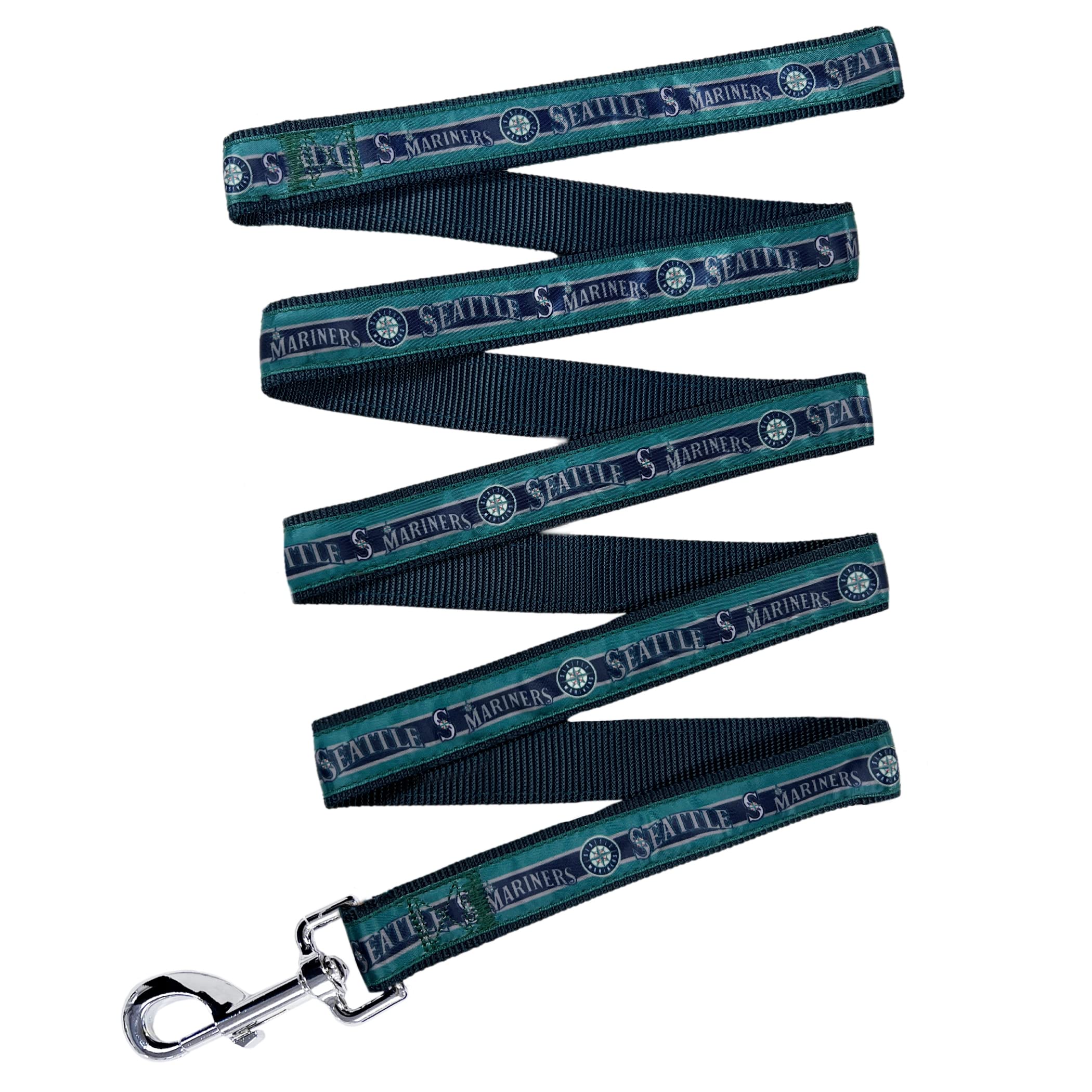 MLB PET Leash, Medium, Seattle Mariners Dog Leash, Baseball Team Leash for Dogs & Cats. A Shiny & Colorful Dog & Cat Leash with 